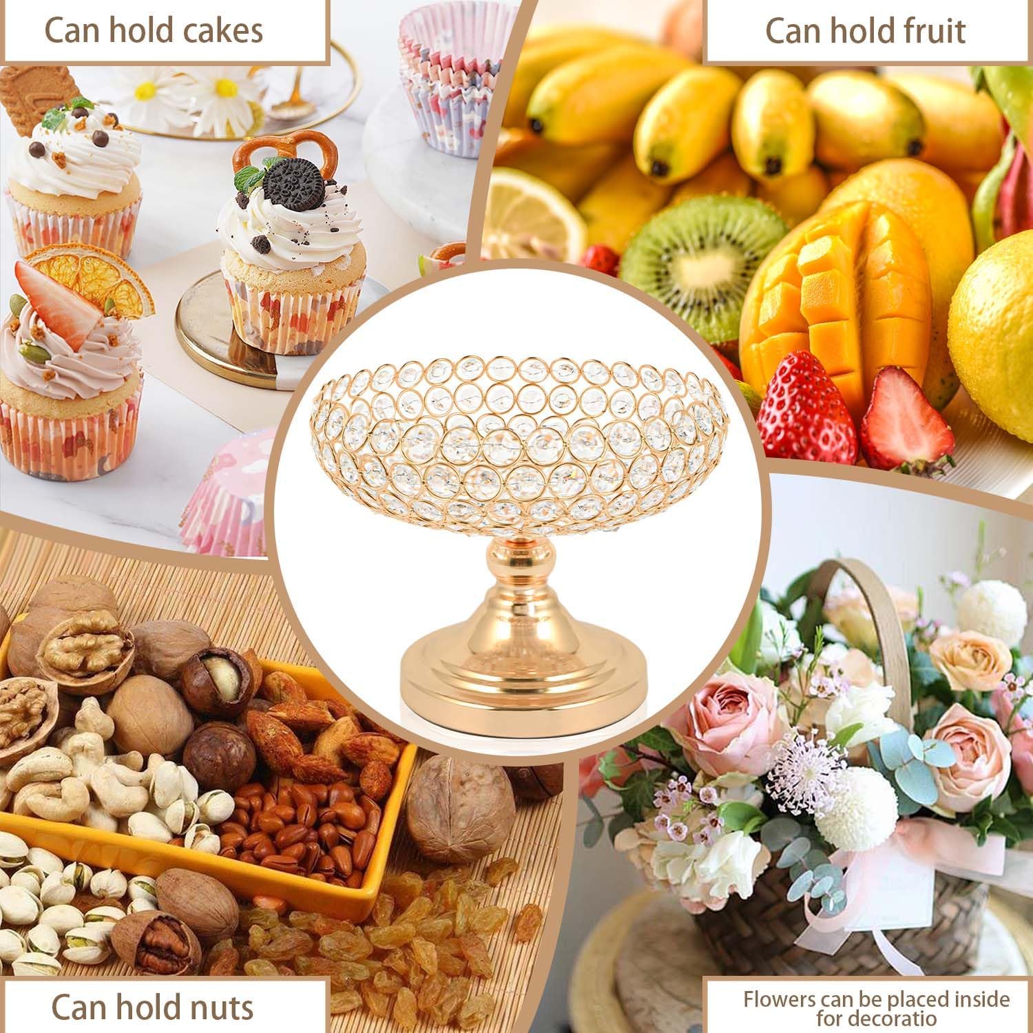 Elegant Hollow-Carved Crystal Fruit Bowl 1PC