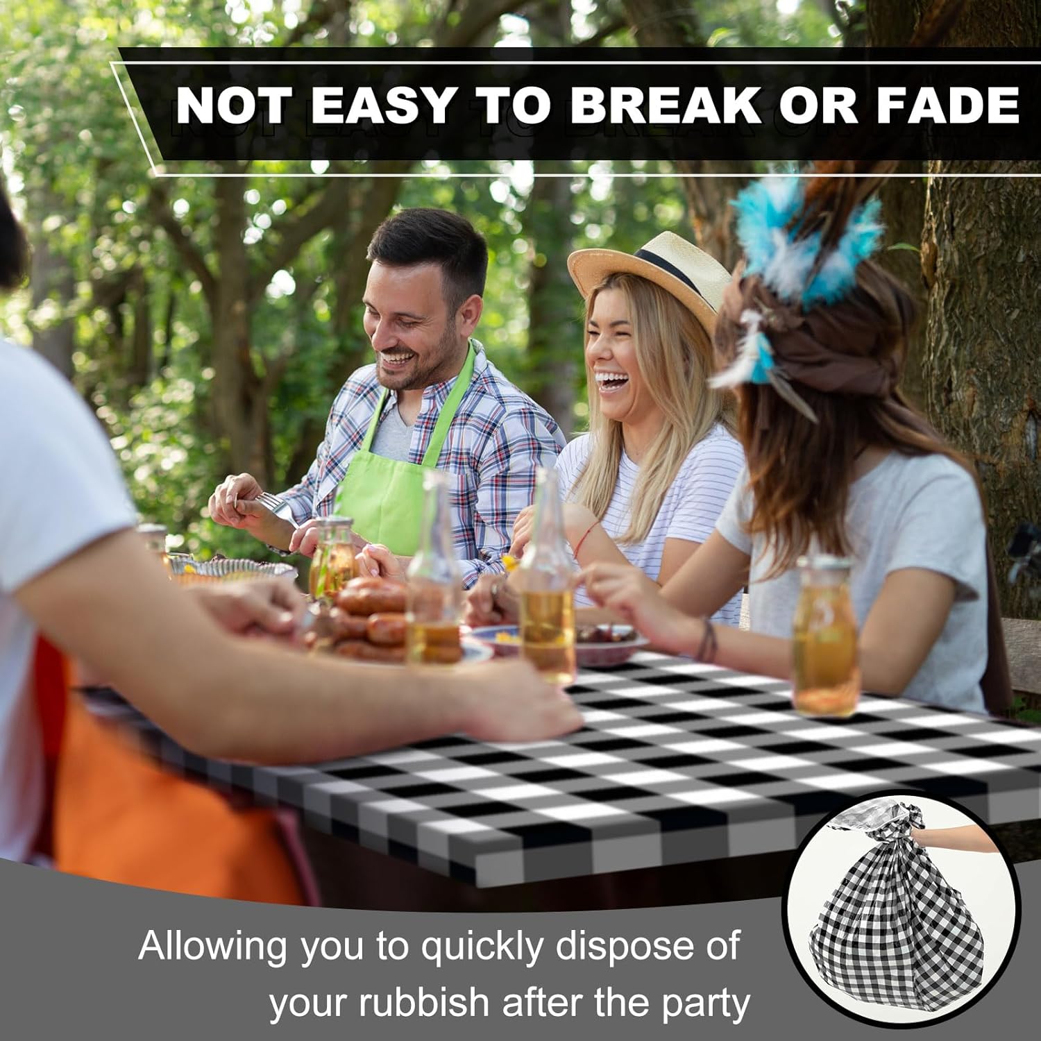 Boao 6 Pcs Elastic Table Cover for 6 ft Tables