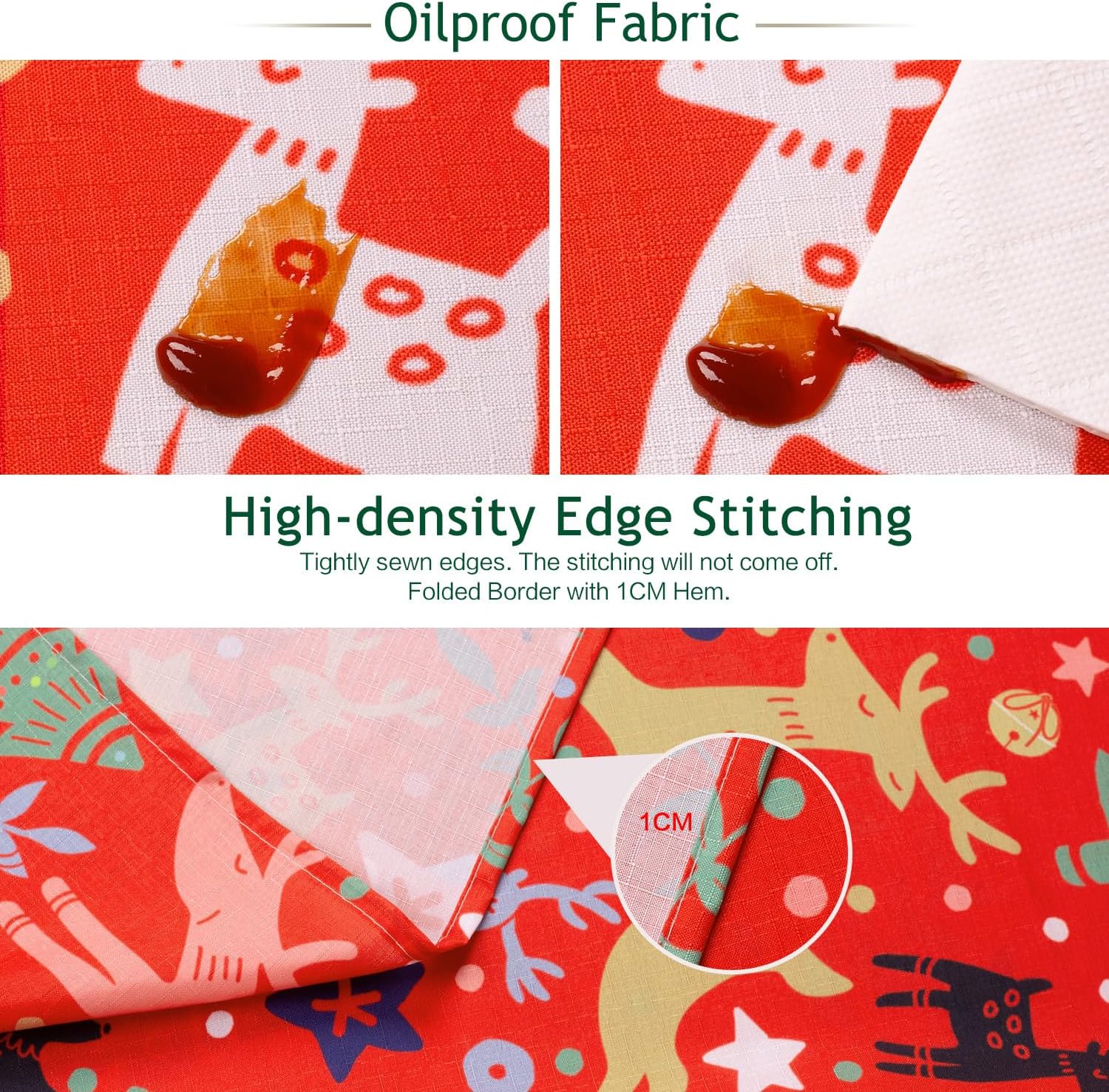 Vimorco Rectangle Tablecloth Christmas Deer