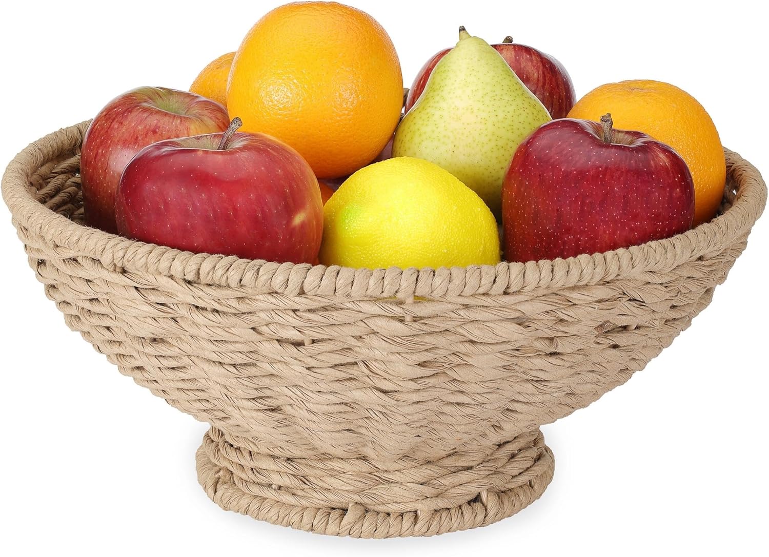 Folkulture Jute Fruit Bowl 12 Inch Decorative Serving Bowl