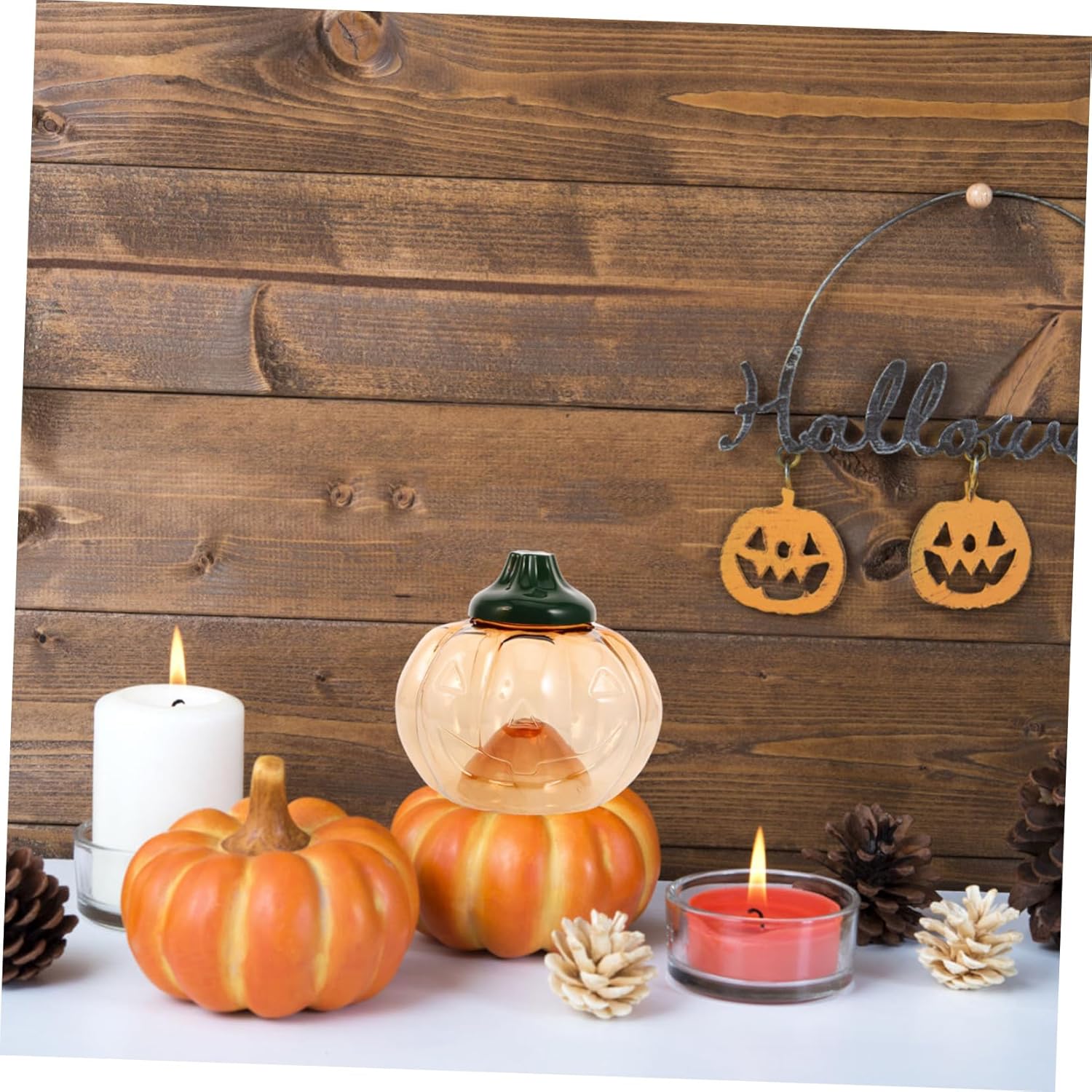 ABOOFAN 4 Pc Pumpkin Candy Buckets Halloween Themed Lidded Containers