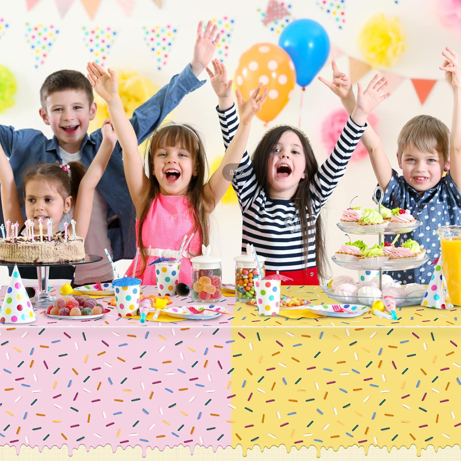 Hallswl 6 Pack Ice Cream Themed Tablecloths