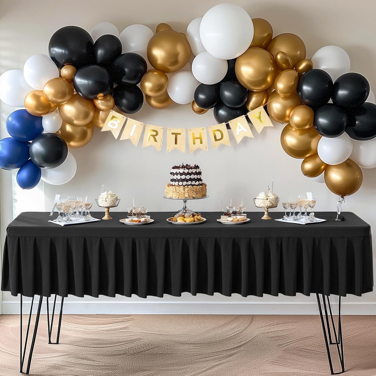 Wish Care 4ft Black Spandex Table Cover