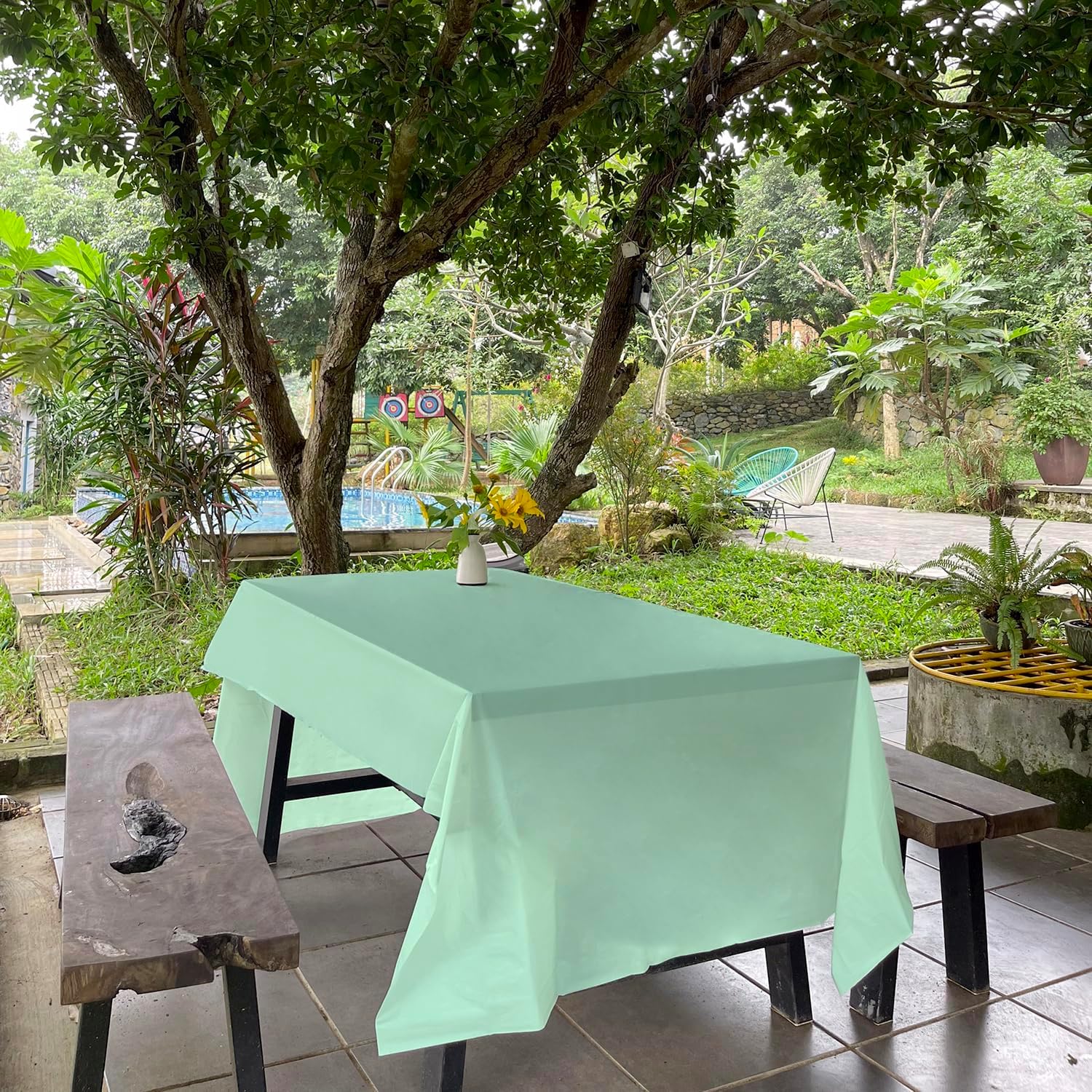 ANECO 100 Compostable Tablecloths for Rectangle Tables 54x108 3 Count