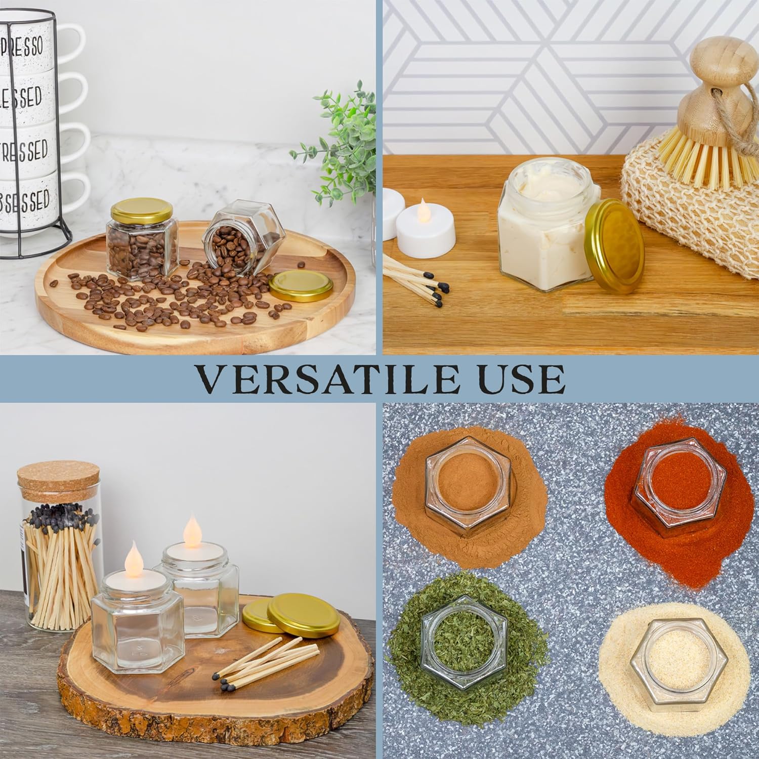 Cornucopia Brands 4-Ounce Hexagon Jars 24-Pack