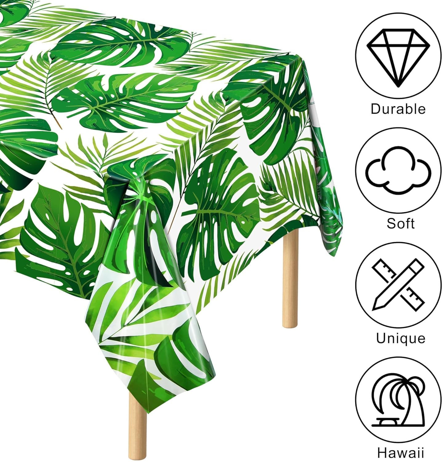 Hawaiian Palm Leaves Tablecloth Roll with Cutting Box 54x100