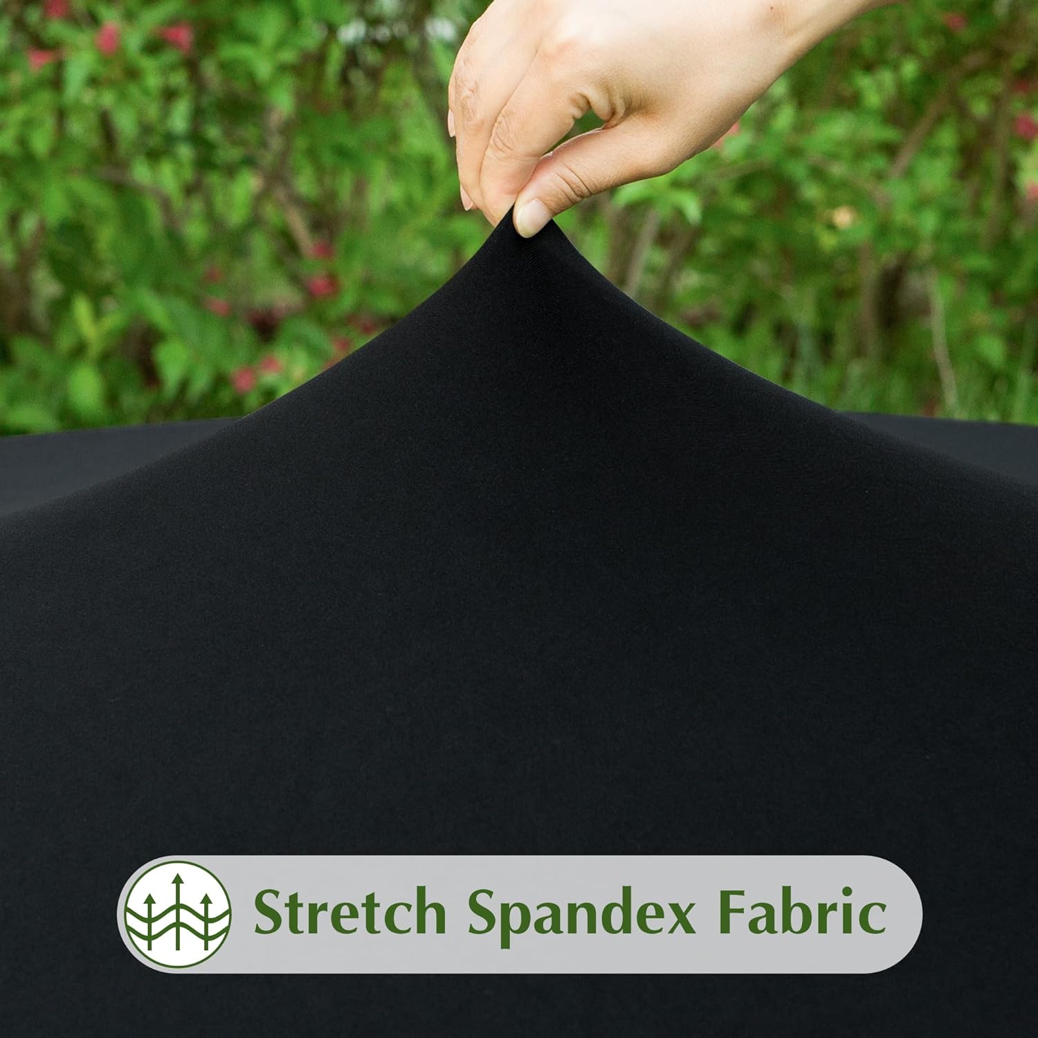 2 Pack Stretch Spandex Tablecloths 42x72 Inch Black Fitted Elastic Table Cover for Tables