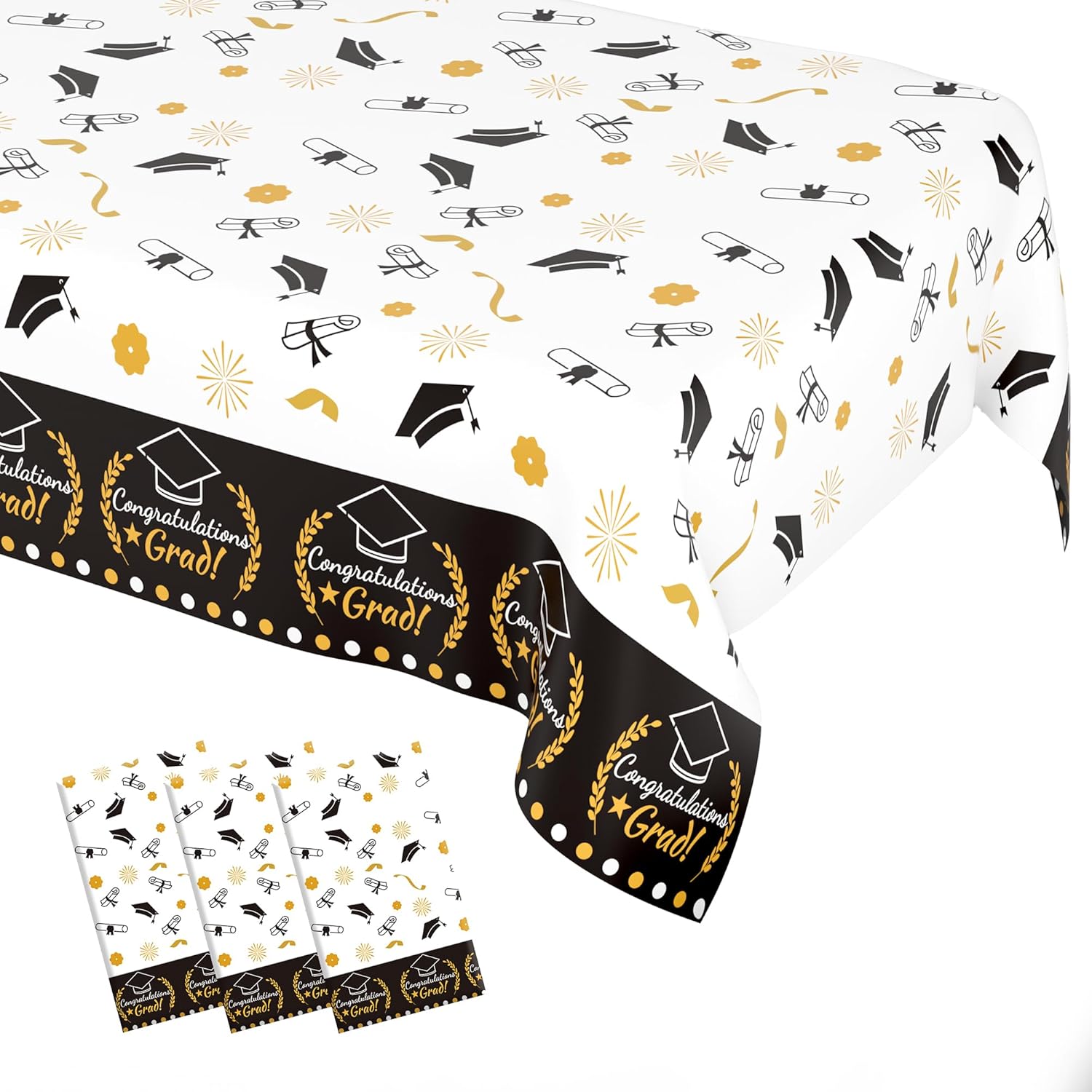 3 pcs Graduation Tablecloth 54x108 Inches
