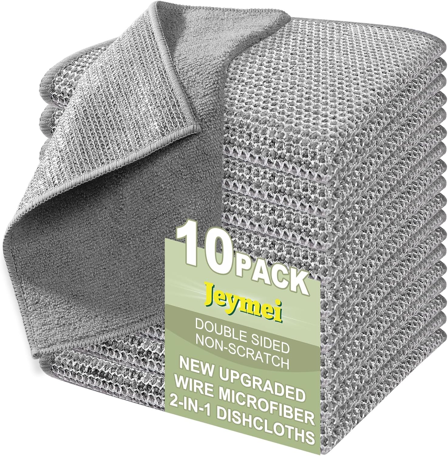 10 Piece Multipurpose Wire Dishcloth with Lanyard Non Scratch and Microfiber
