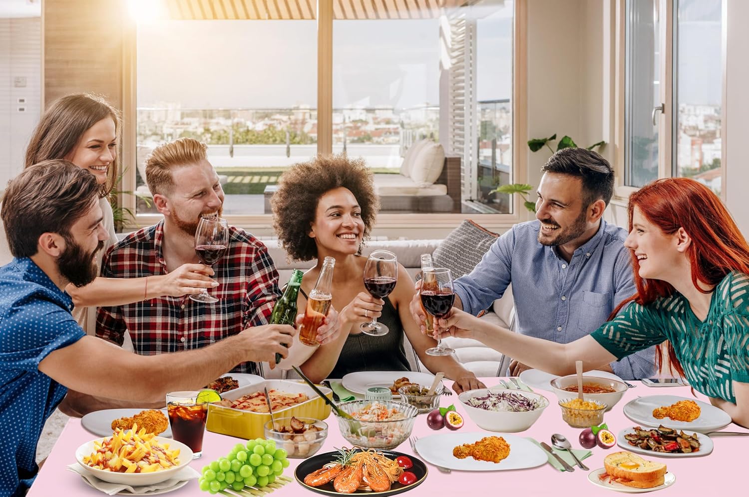 4 Pack Pastel Color Tablecloths for Birthday Parties