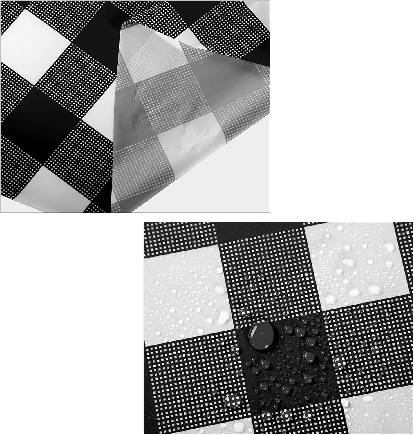Disposable Checkered Round Tablecloth 84 Buffalo Plaid 6 Pieces