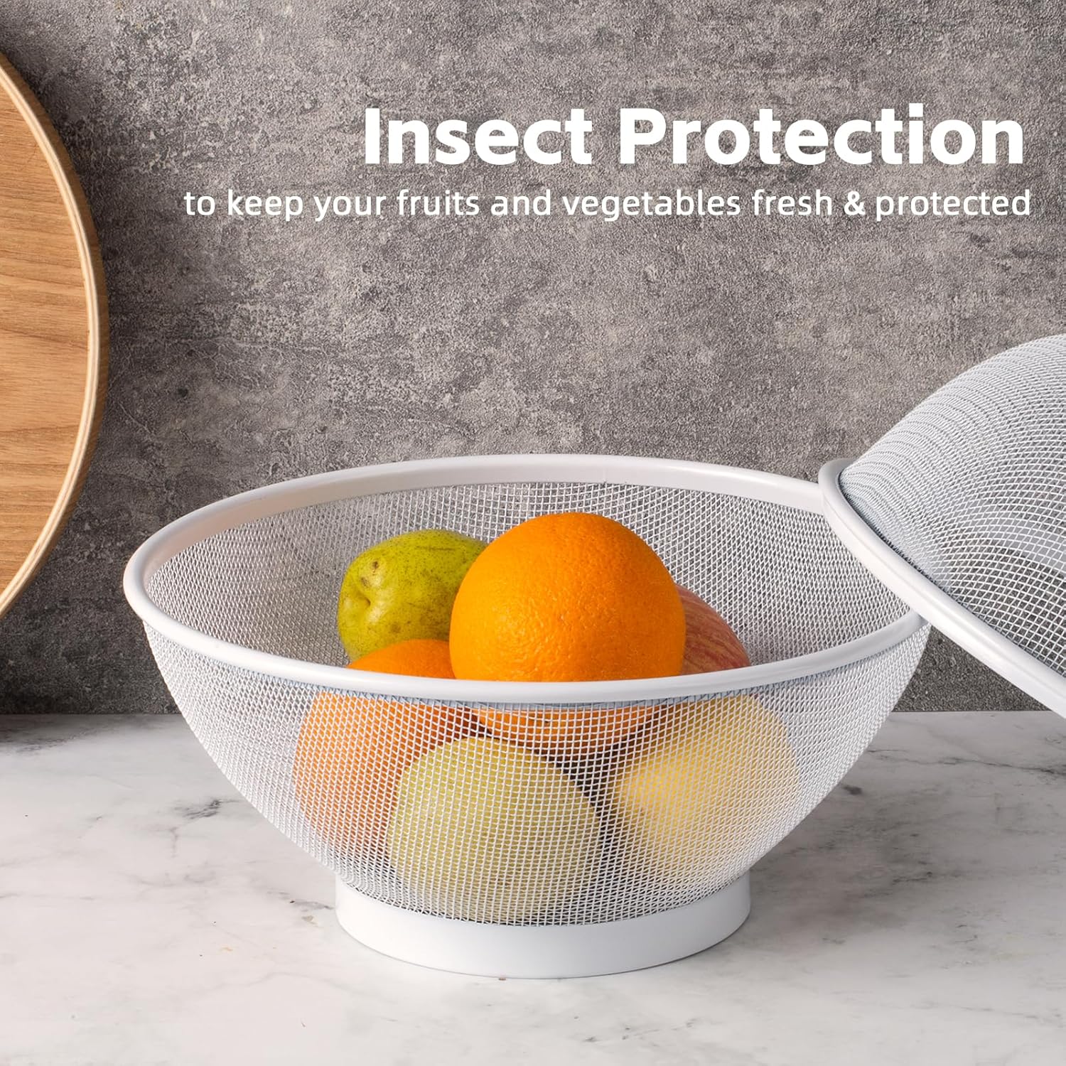 Toutrop 2Pcs Large Capacity Mesh Fruit Basket with Lid