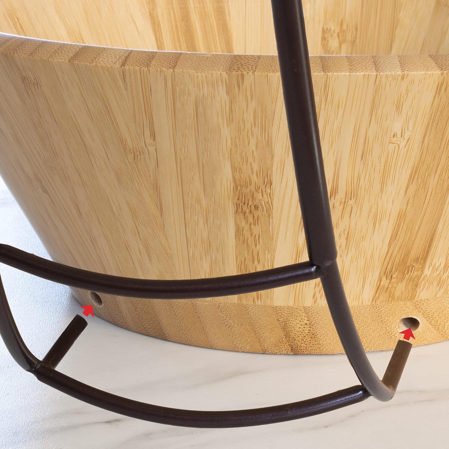 Totally Bamboo Fruit Basket Bowl with Banana Holder Hook