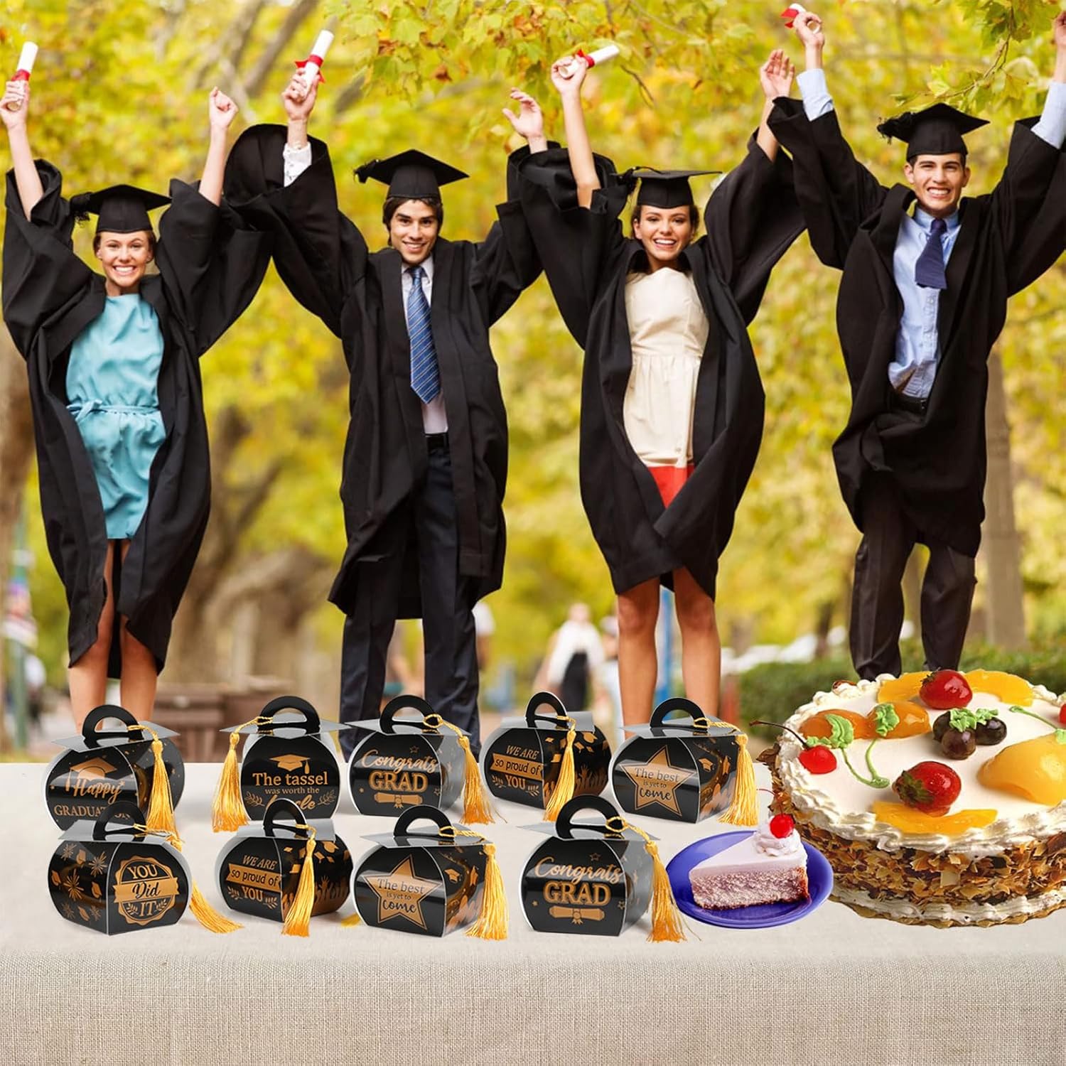 CCINEE 30 Pcs Graduation Cap Candy Box Set