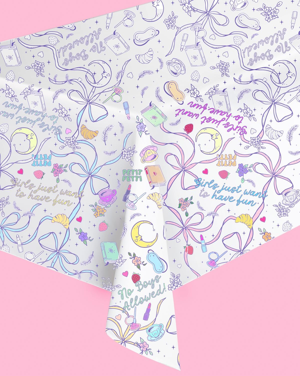 Xo Fetti Sleepover Party Coloring Tablecloth 9x45
