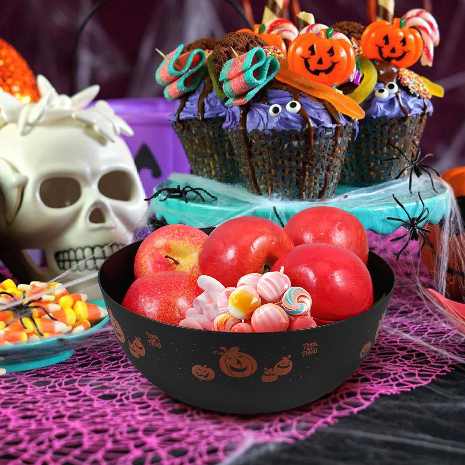 Halloween Candy Bowl Black Plastic