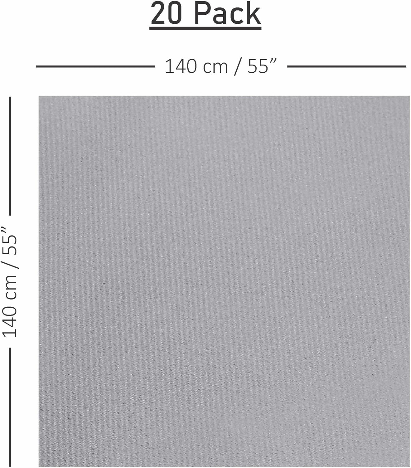 Disposable Tablecloth 55x55 Gray Paper for Square or Round Tables