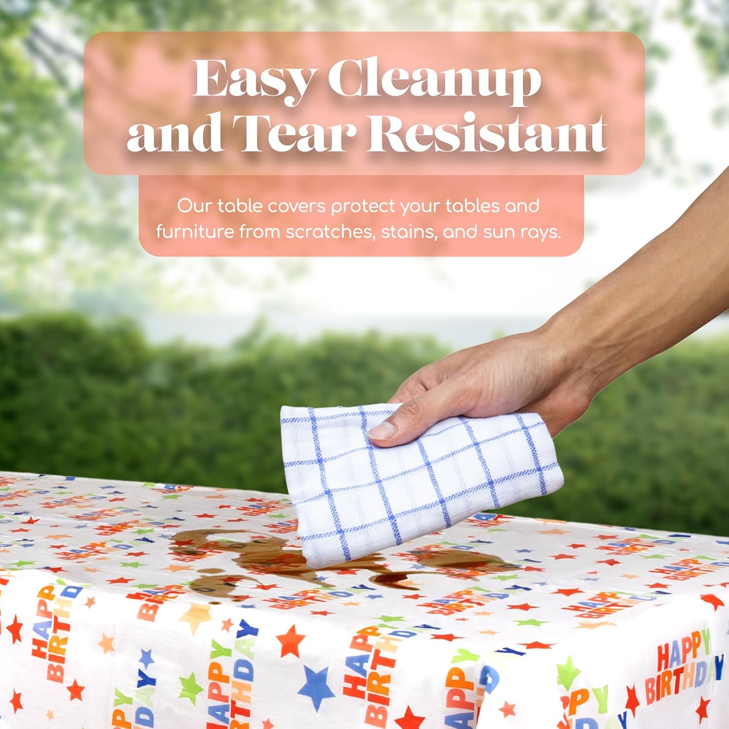 Grandipity 6 Pack Premium Disposable Plastic Tablecloths 54x108 Inches