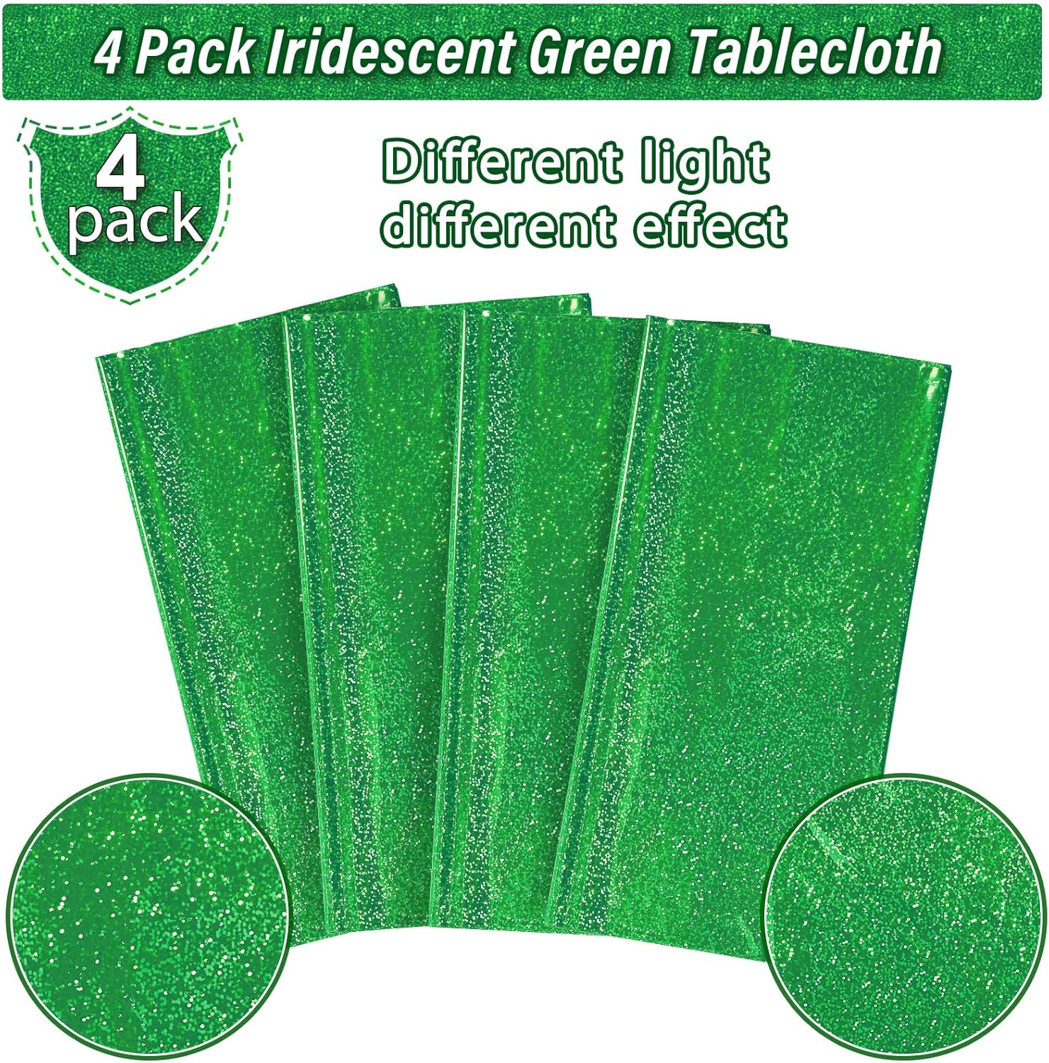 4 Pcs Iridescent Green Tablecloth Party Decorations
