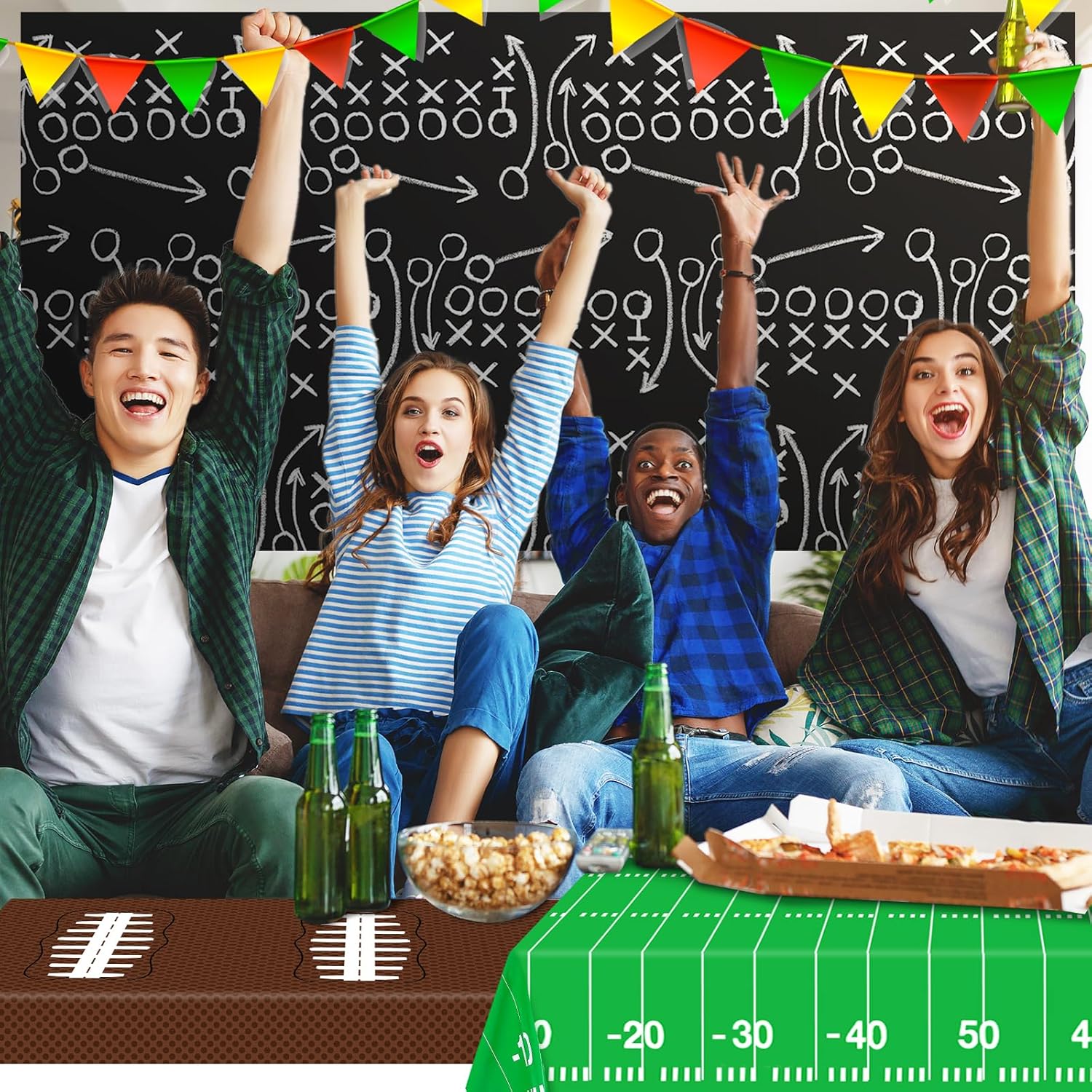 Esjay Football Tablecloths 3 Pack 54x72