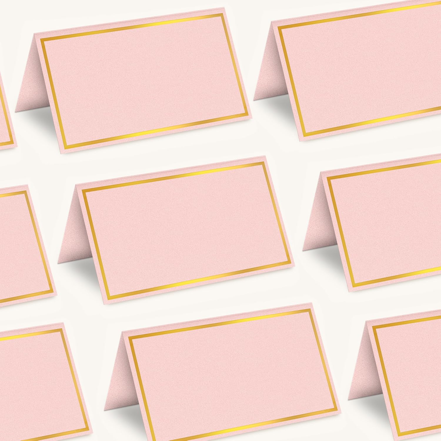 100 Pack Metallic Table Cards with Pearled Finish