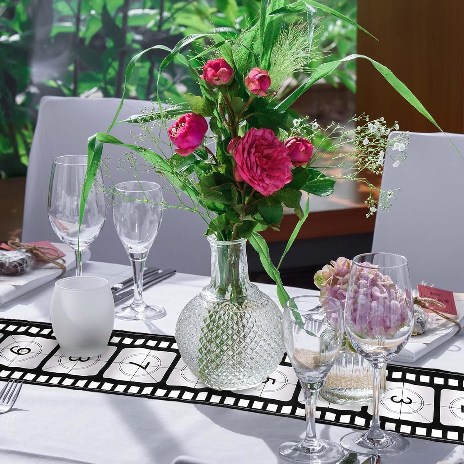 Breling 12 x 72 Inch Movie Night Table Runner 3 Pcs