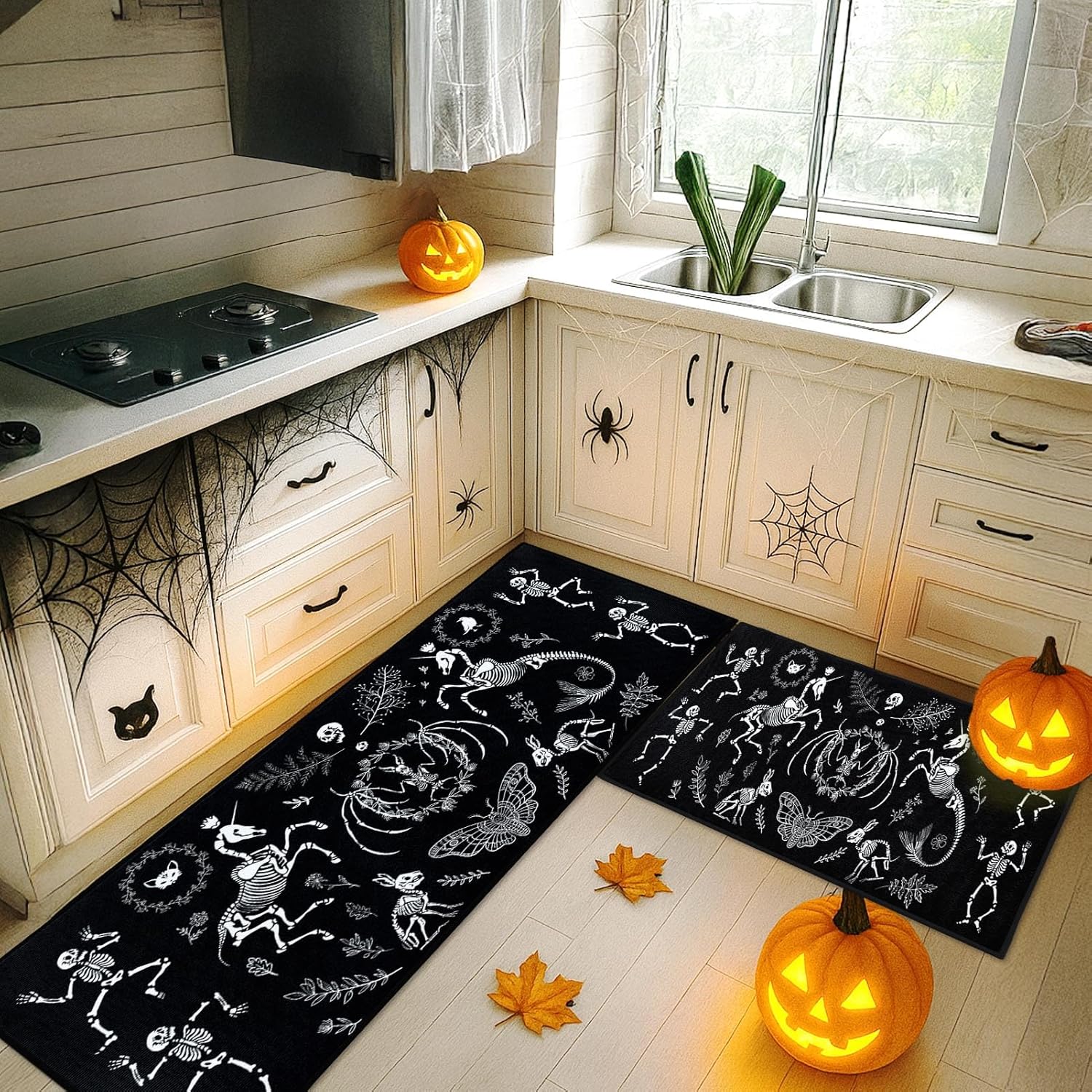 ArtSocket Halloween Kitchen Rugs and Mats Set of 2