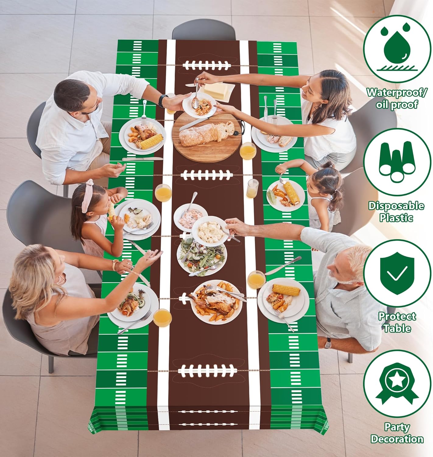 OHOME 2 Pack Superbowl Party Tablecloths 2026