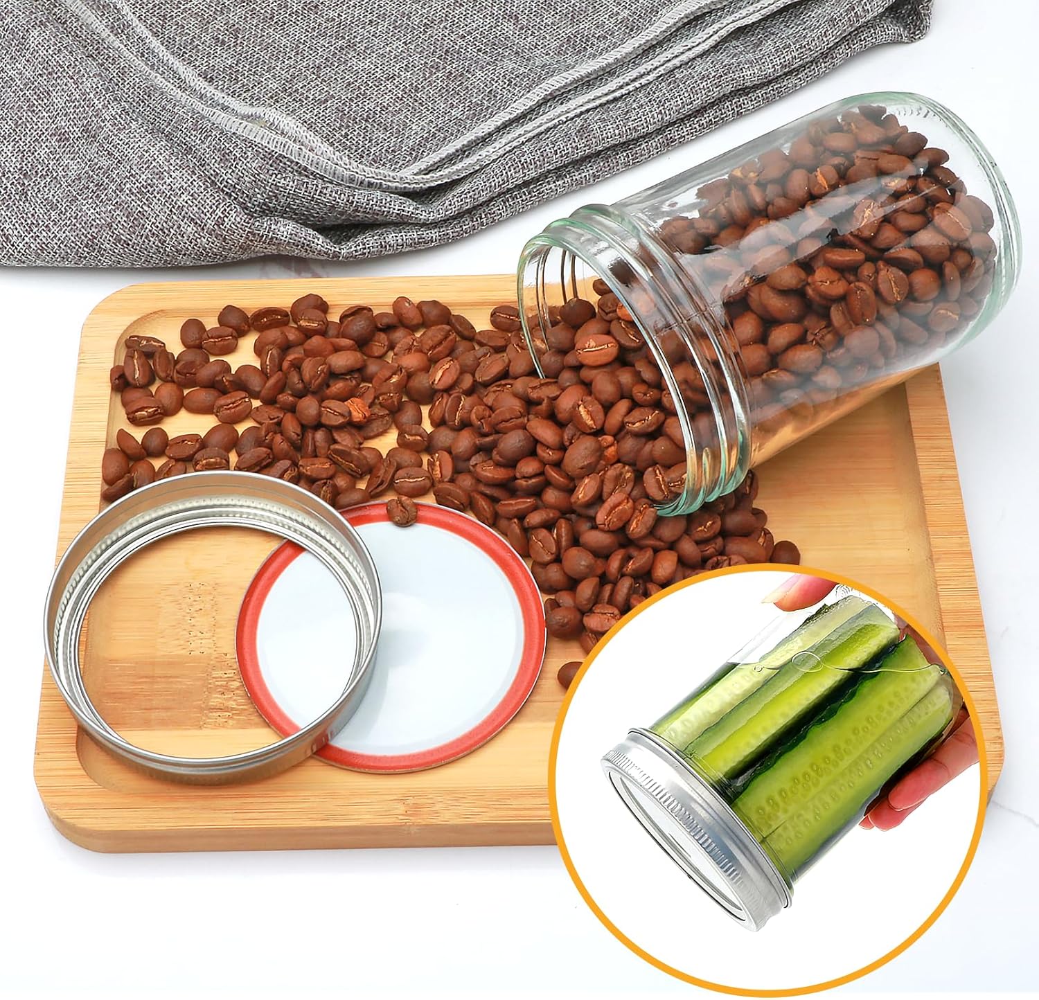 16oz Mason Jars with Lids 12 Pack Overnight Oats Containers for Jam and Canning