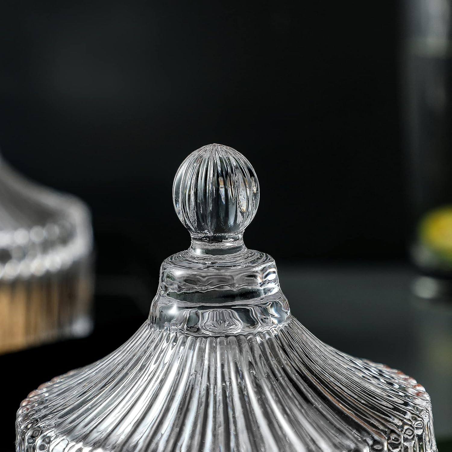 Crystal Clear Castle Jar with Lid Set of 2