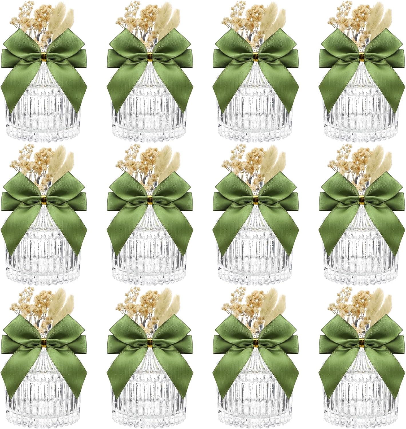 Honeydak 12 Piece Glass Candy Jar Set with Lids and Decor