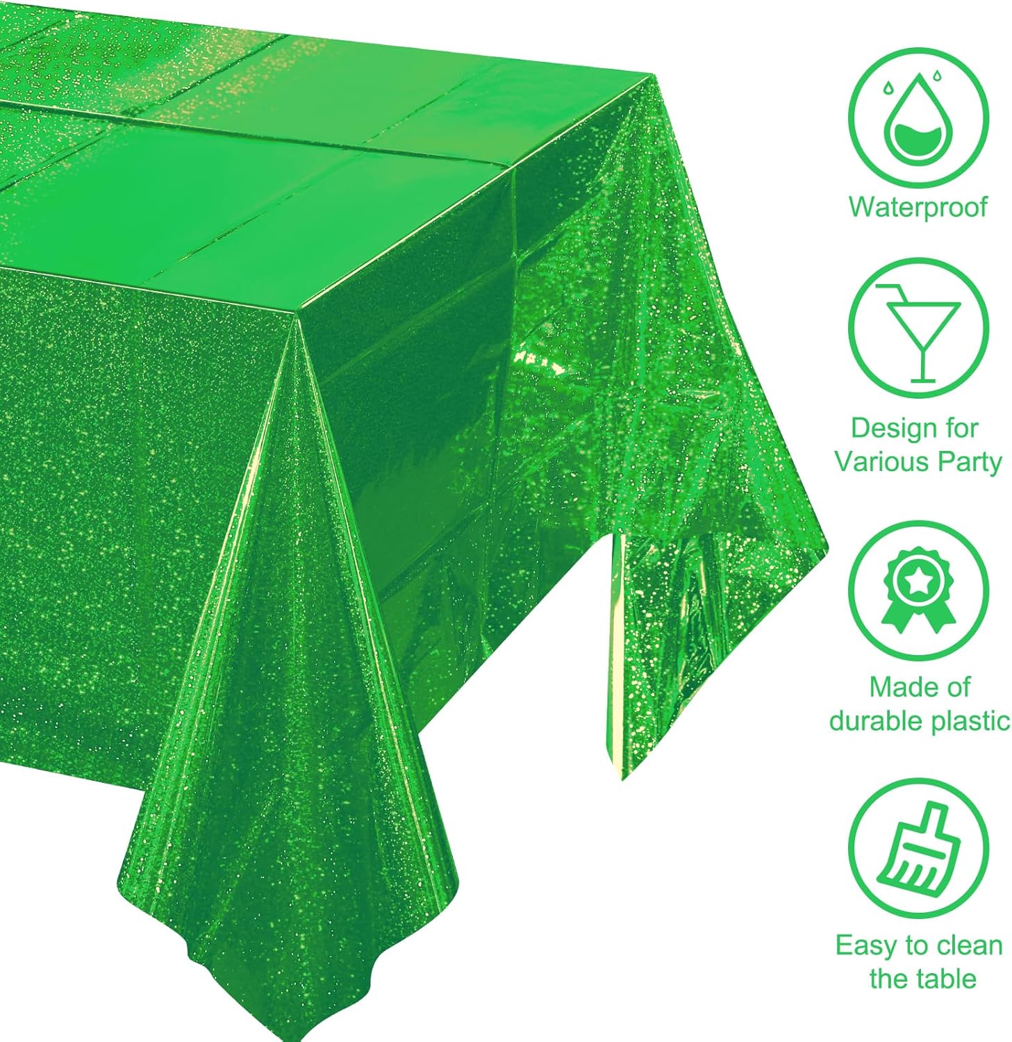 4 Pcs Iridescent Green Tablecloth Party Decorations