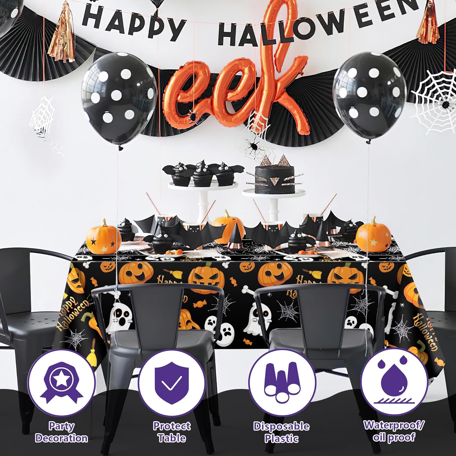 OHOME Halloween Tablecloth Set 2 Pack
