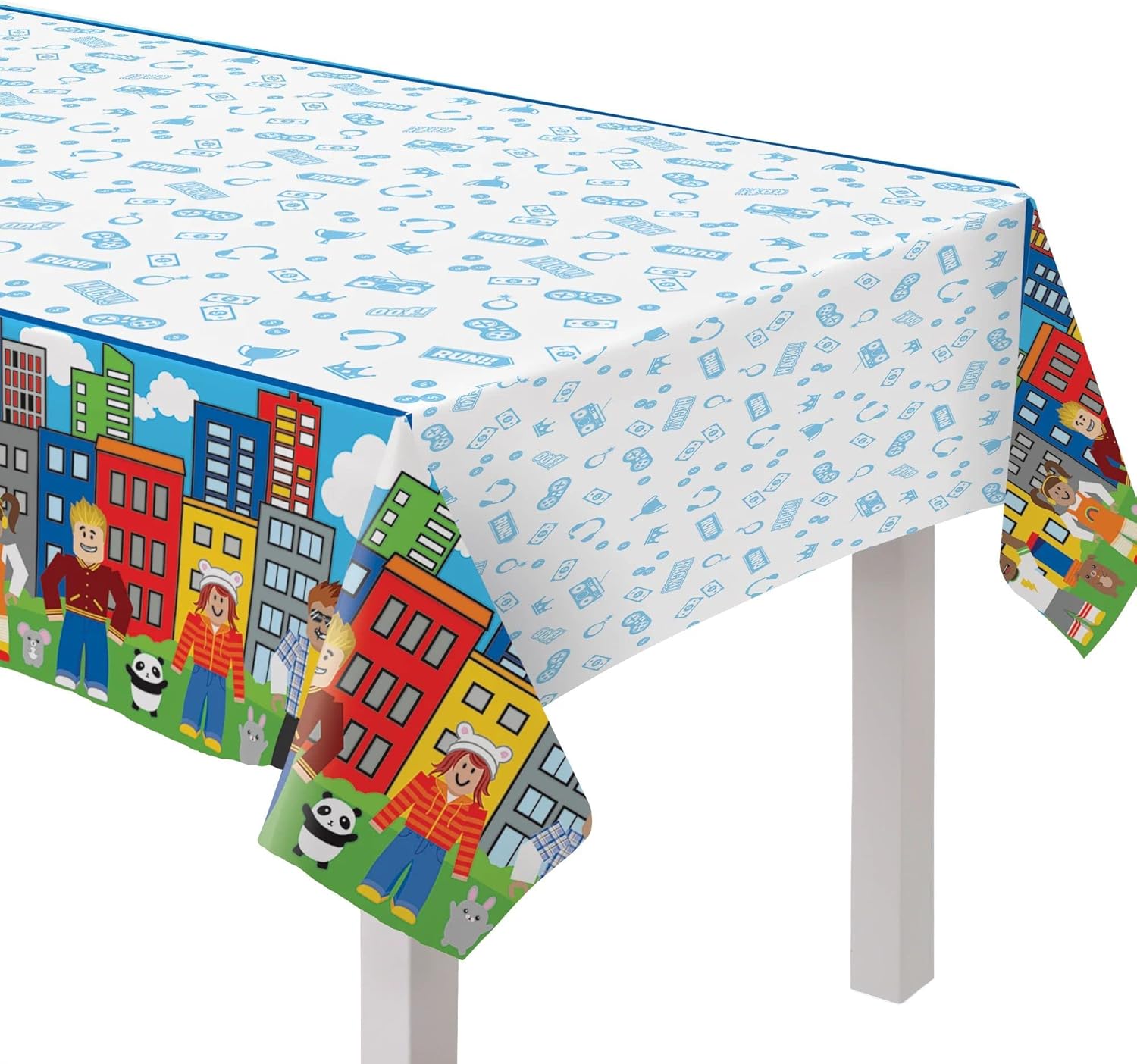 Multicolor Party Town Tablecover 54x96 6 Pack