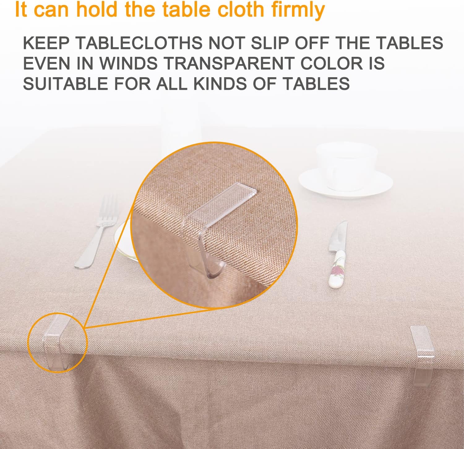 48 Piece Clear Tablecloth Clips for Table Covering