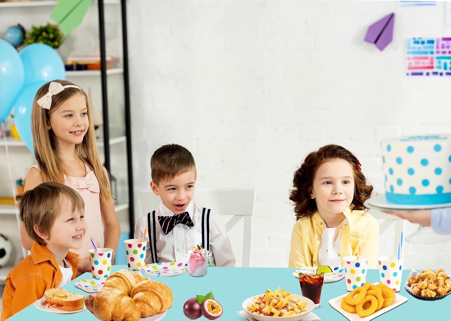 4 Pack Pastel Color Tablecloths for Birthday Parties