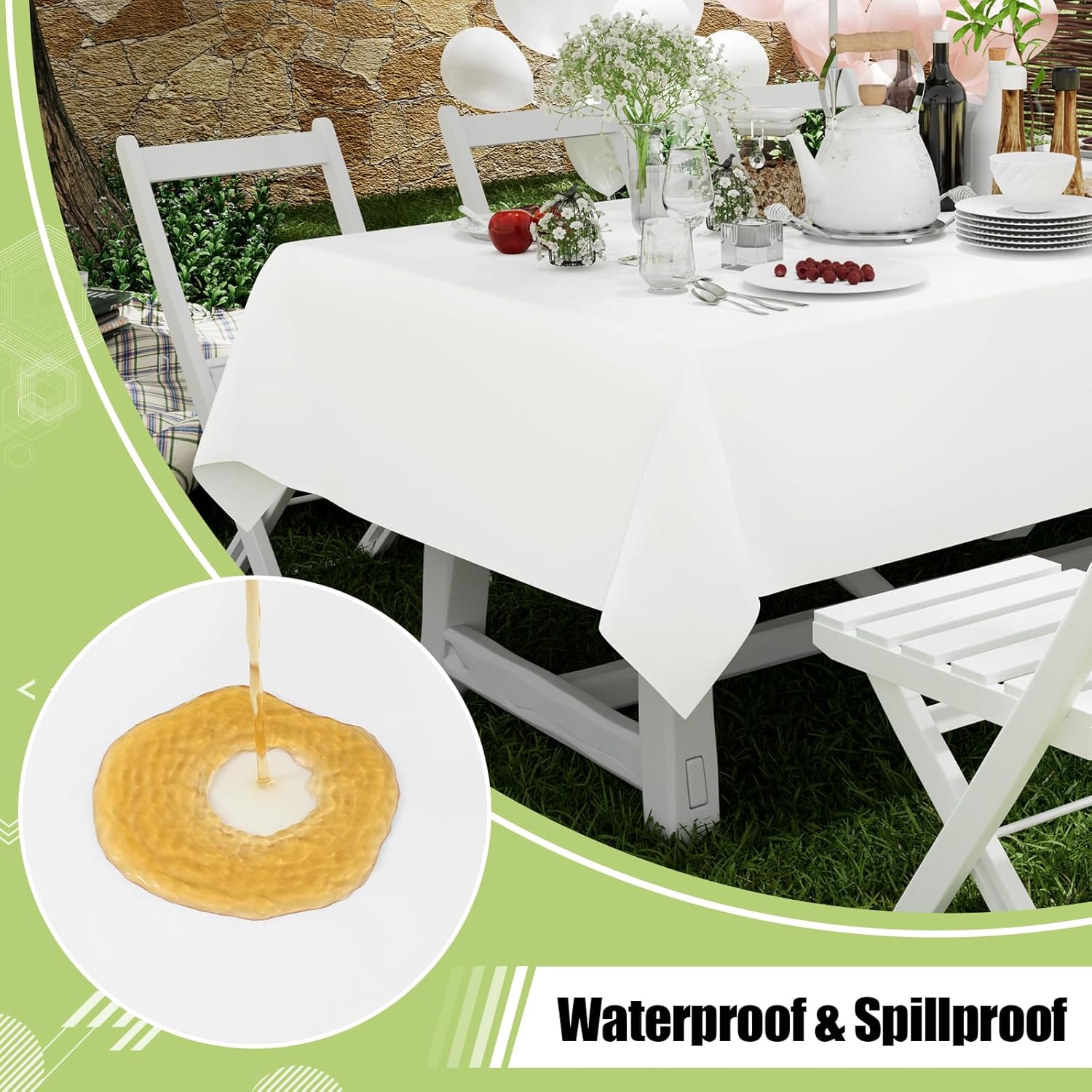 Smiry 12-Pack Disposable Tablecloth 54x108 White
