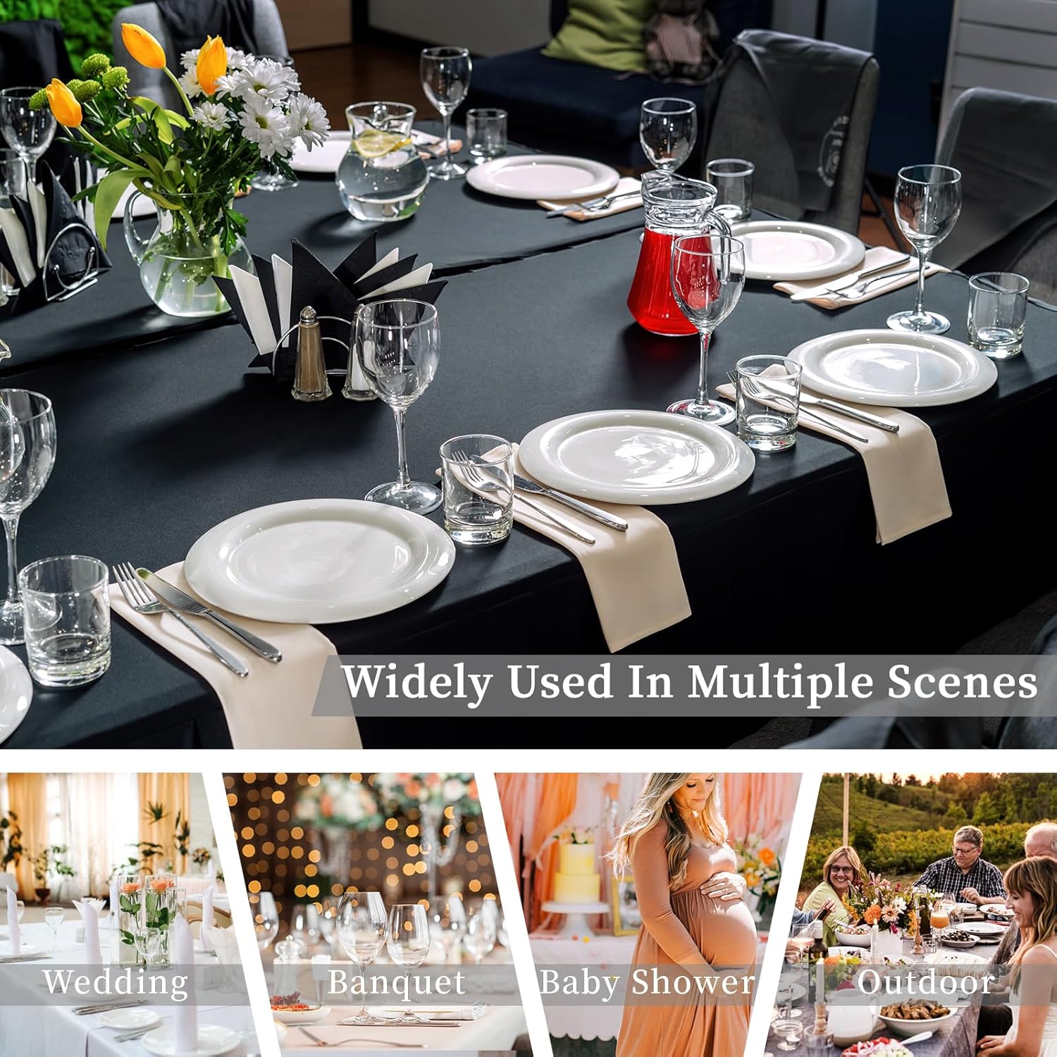 Fixwal 6 Pack Table Covers for 6FT Tables