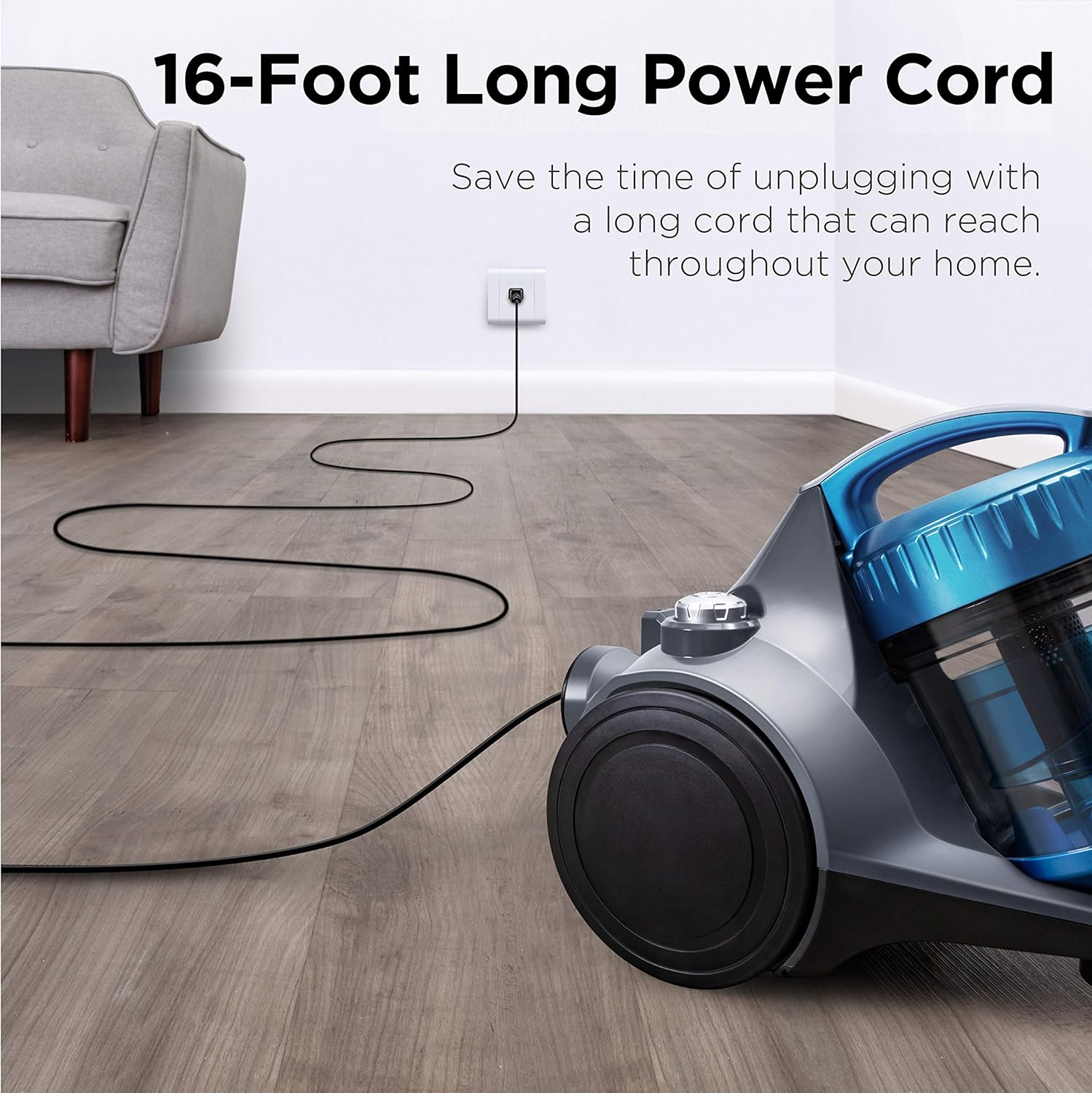 Eureka WhirlWind 25L Bagless Canister Vacuum Cleaner Blue