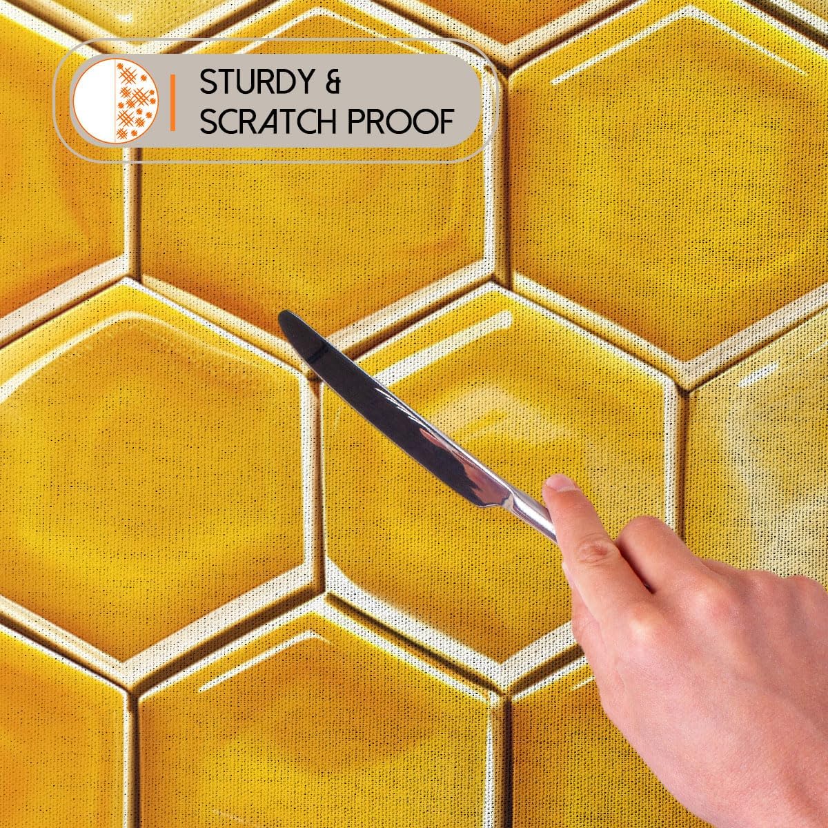 Beehive Tablecloth 54x54 Inch Yellow Gold Honeycomb Design