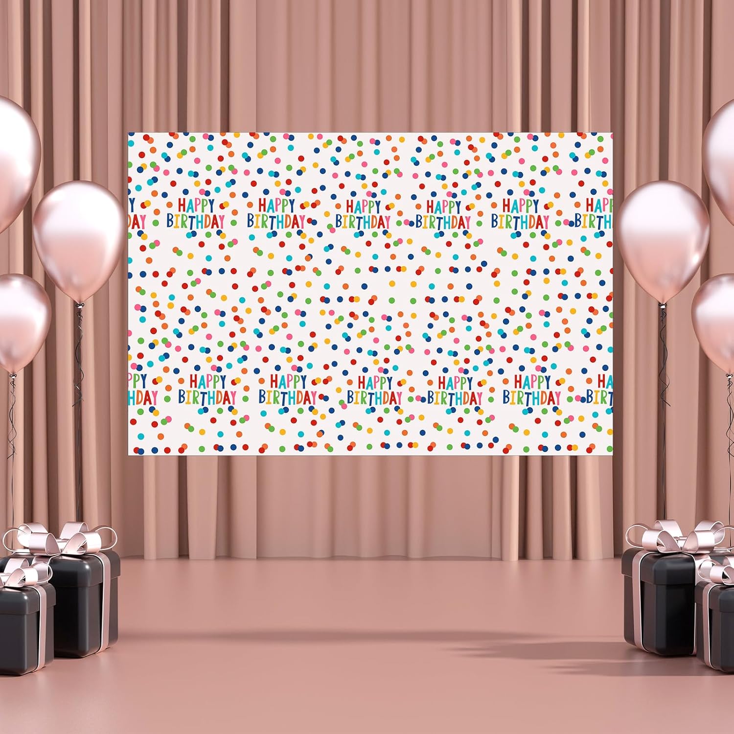 2Pack Happy Birthday Tablecloths for Party and Baby Shower Decoration 108x54 Inches