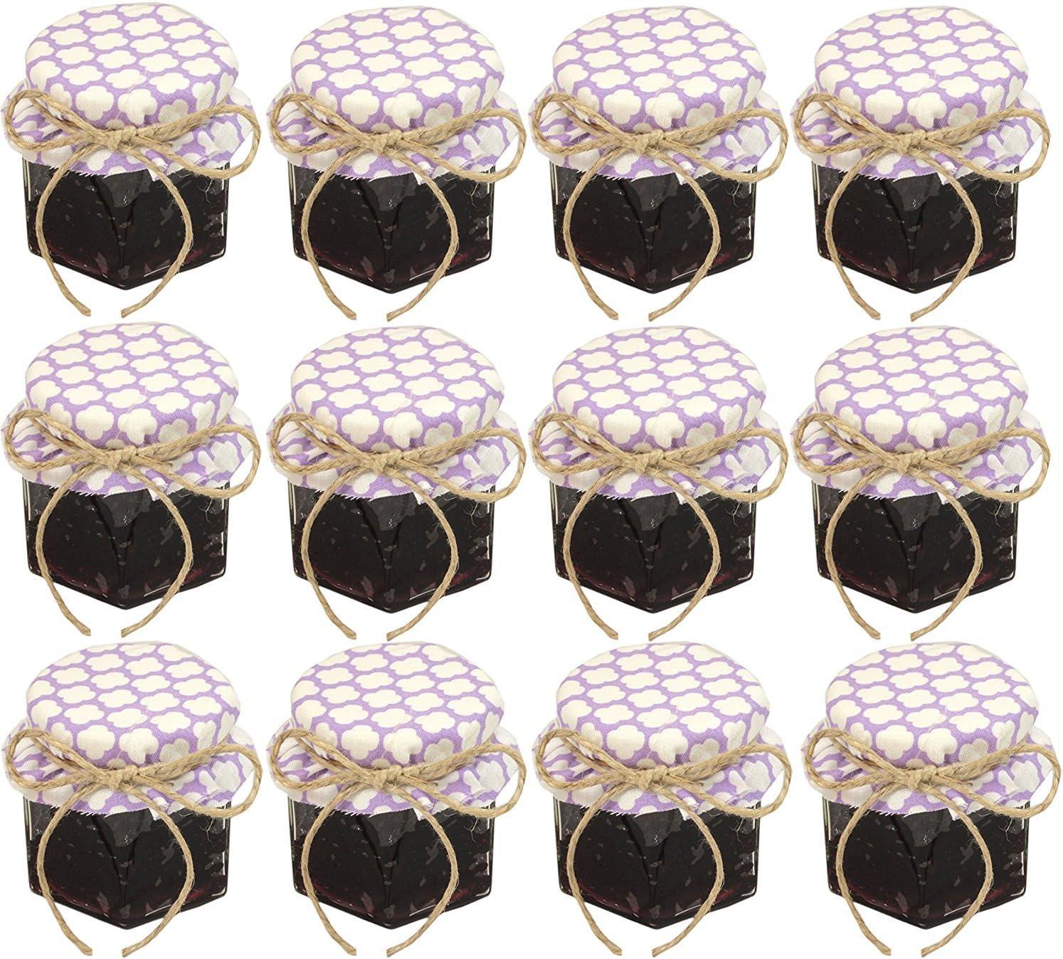 15 Oz Hexagon Glass Jars with Silver Lids Pack of 24