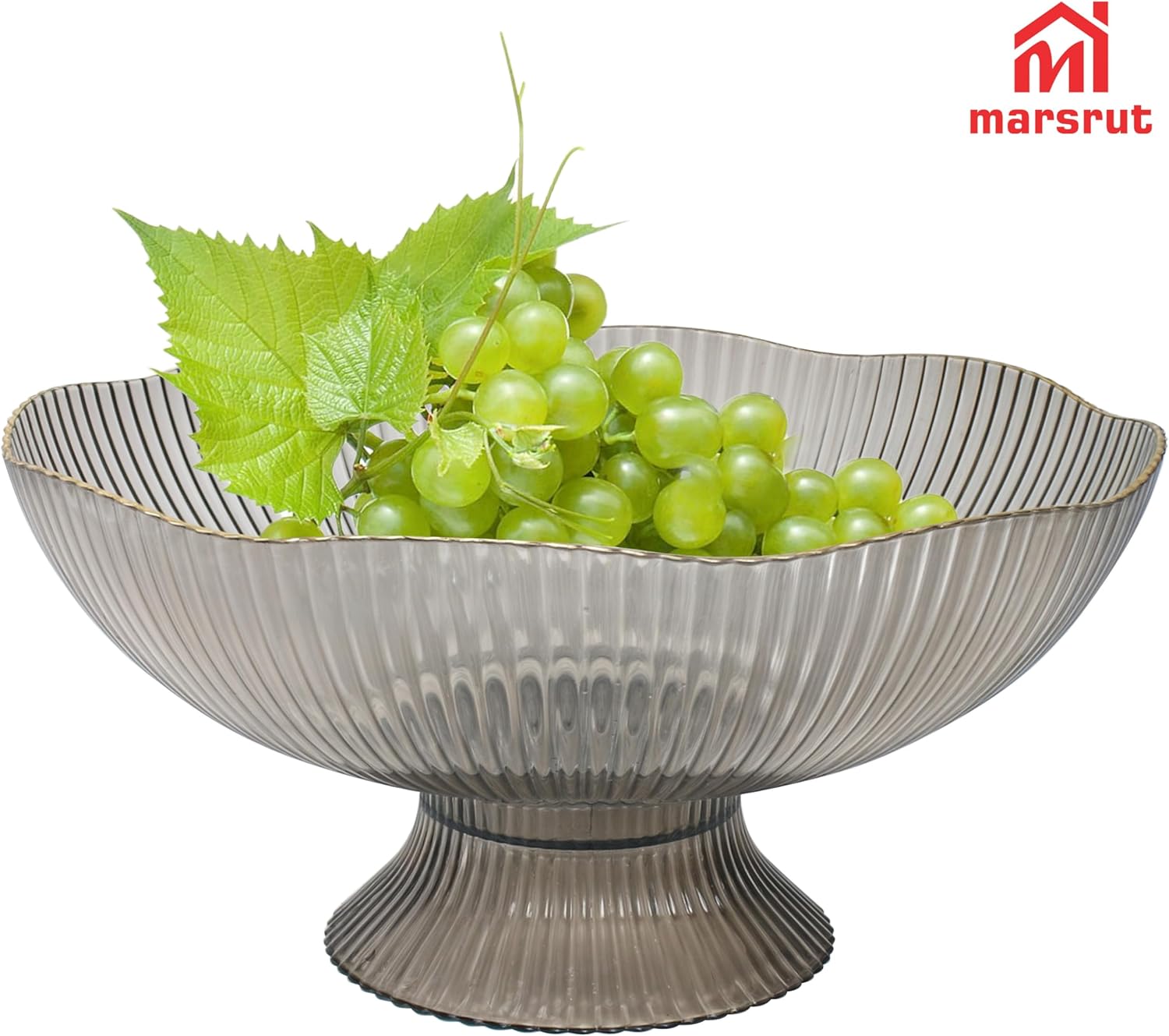 Marsrut Grey Plastic Vintage Fruit Bowl Storage Basket