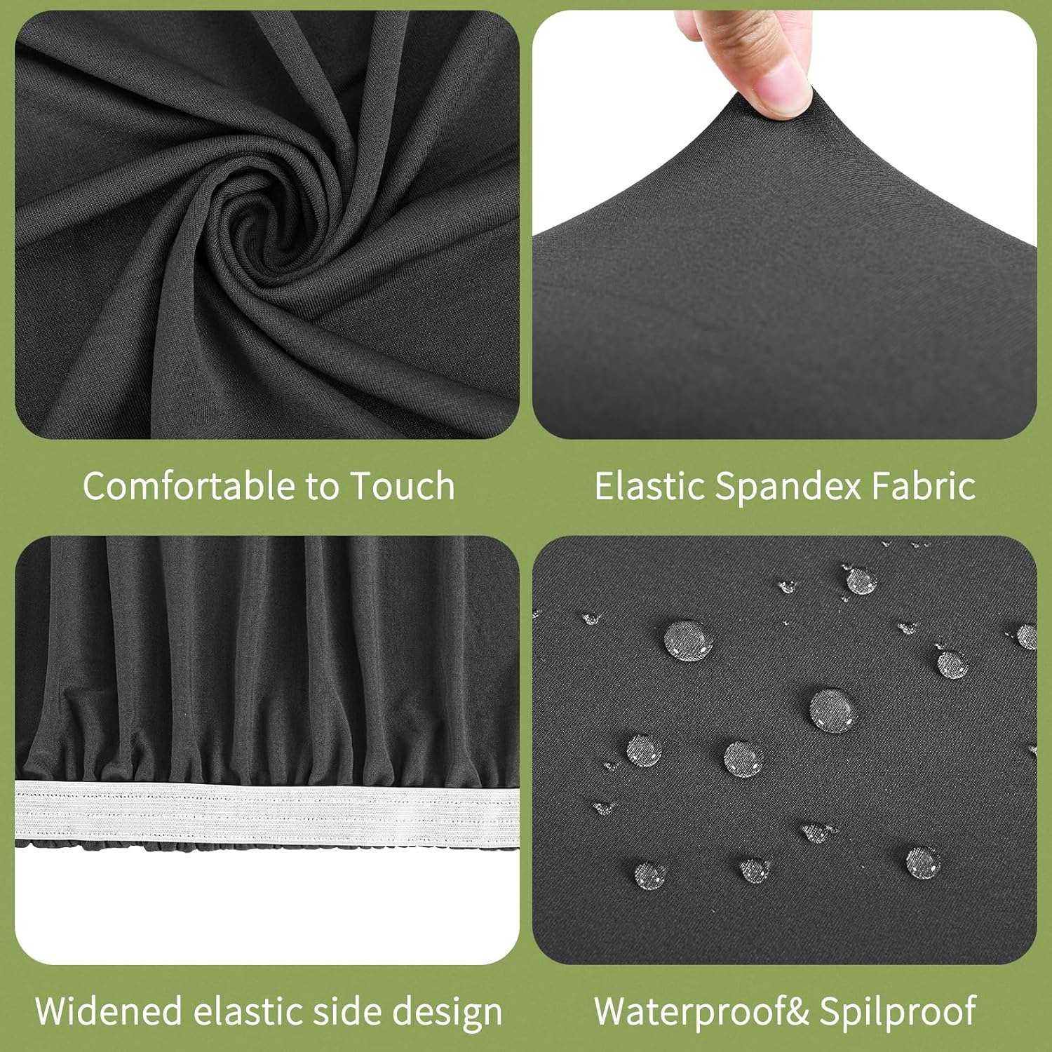 12 Pcs Spandex Table Cloth for 8 Foot Tables Grey 30x96