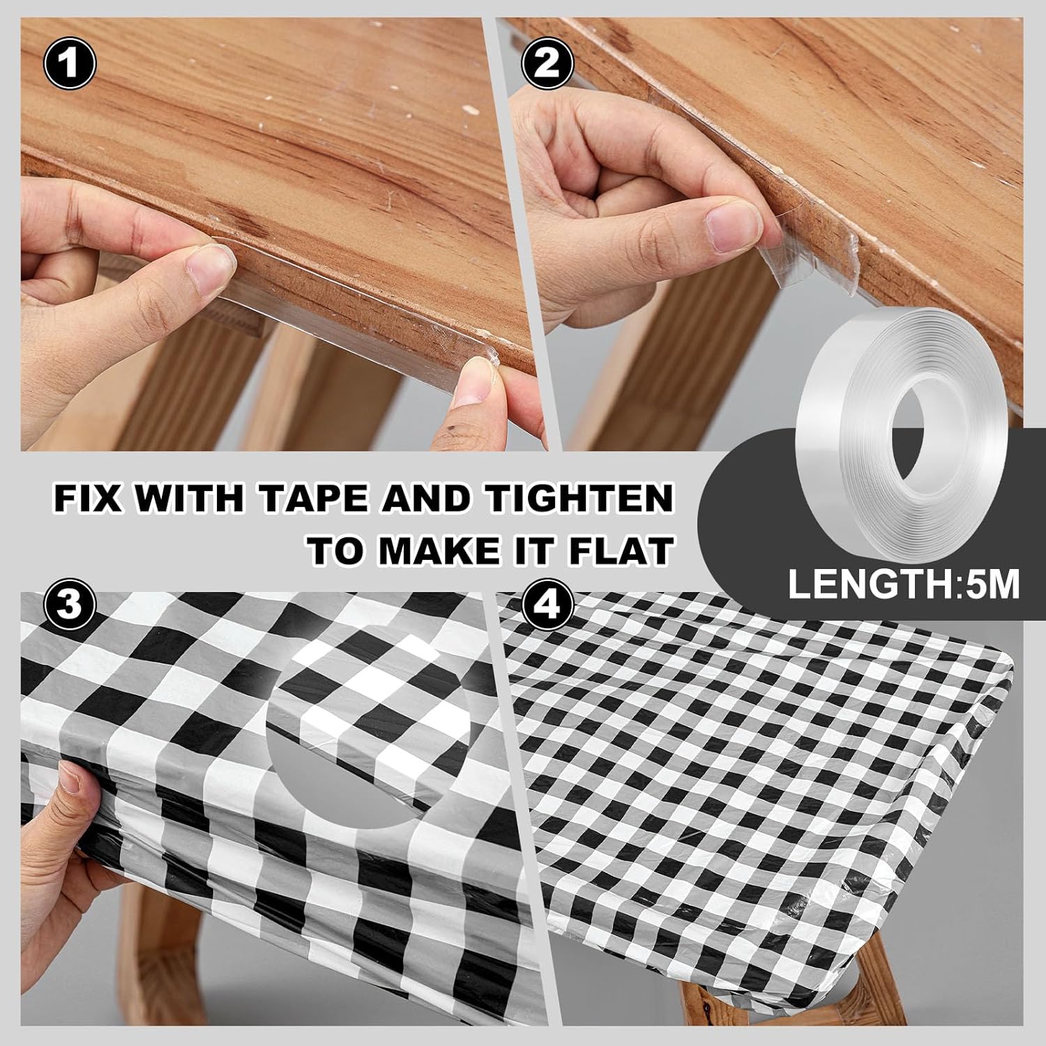 Boao 6 Pcs Elastic Table Cover for 6 ft Tables