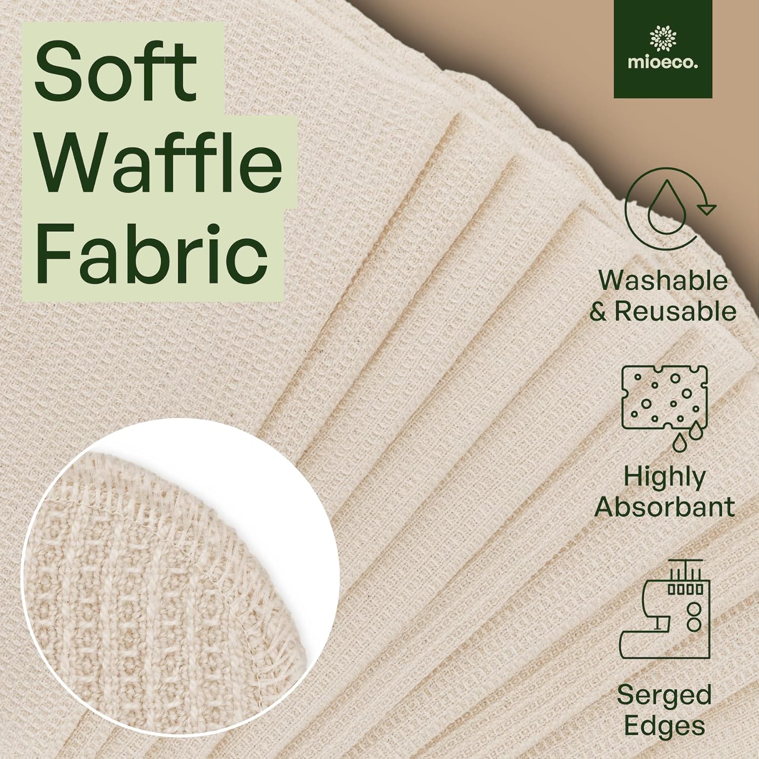 20 Pack Reusable Paper Towels - Eco Friendly - Thick Strong Dish Cloths