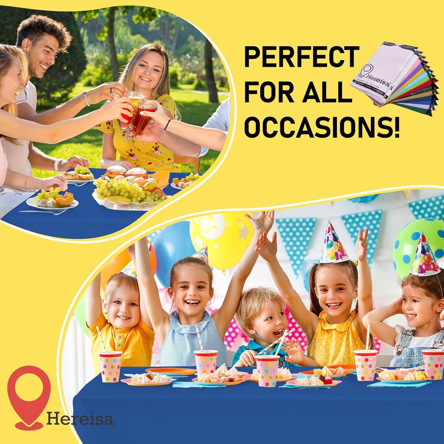 Royal Blue Plastic Tablecloths 3 Pack Disposable Covers 54x108