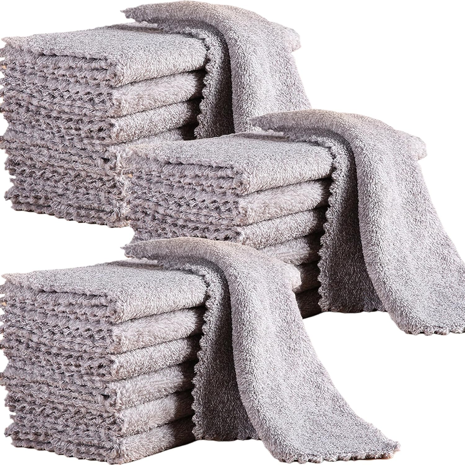 20 Pack Super Soft Dish Cloths 10x10 Coral Velvet Microfiber