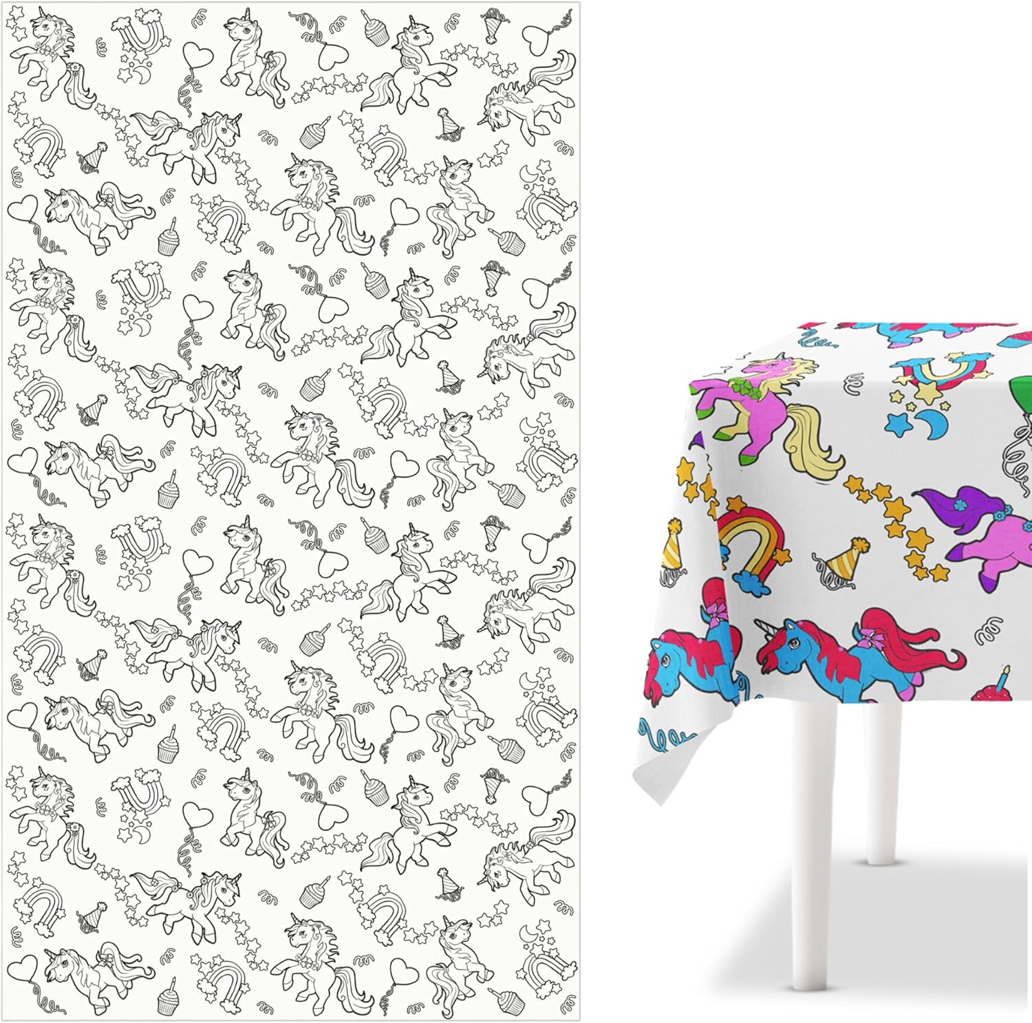 Prestee Unicorn Tablecloths 2 Pack - Birthday Decorations