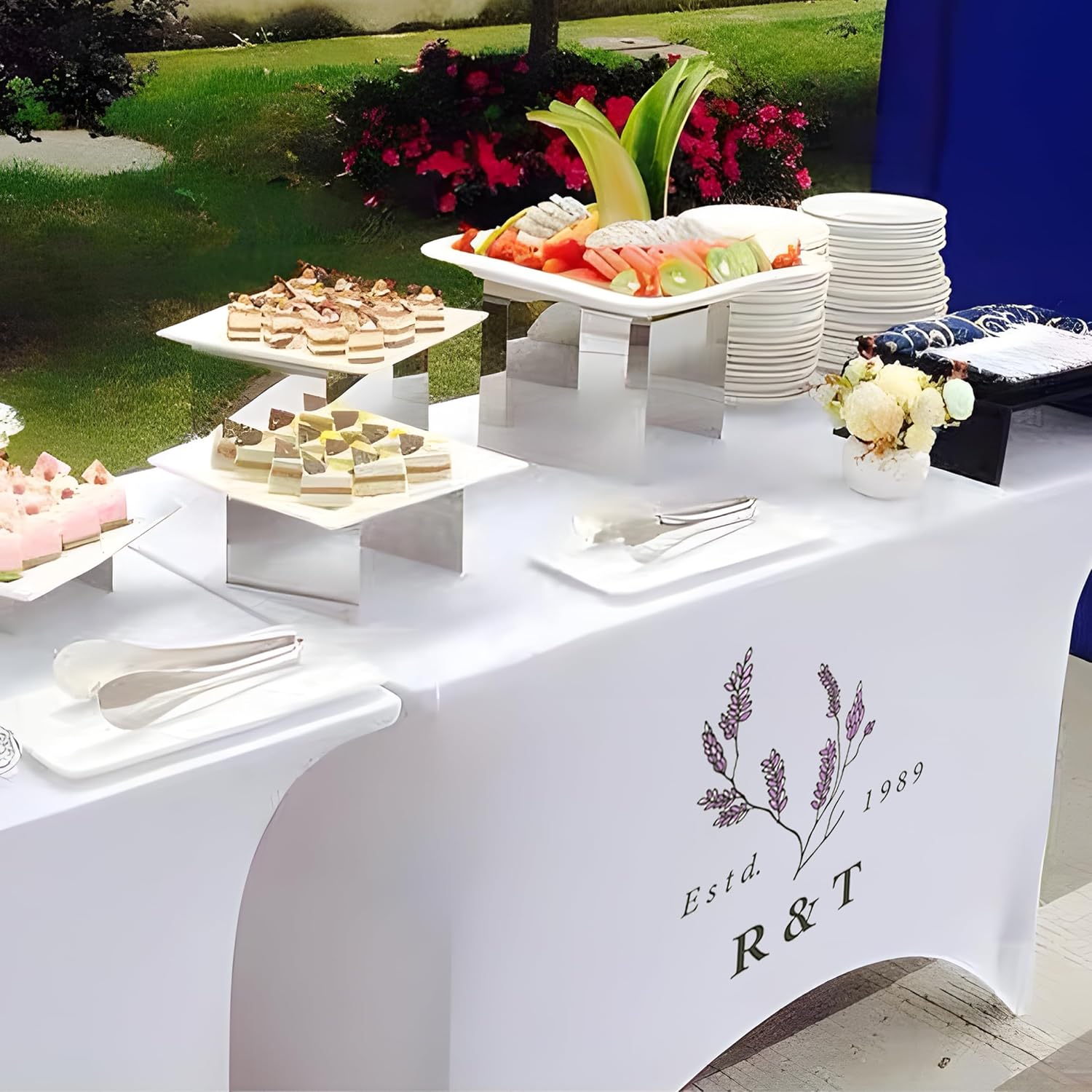 Customized Table Cloth with Logo 4FT Spandex Open Back